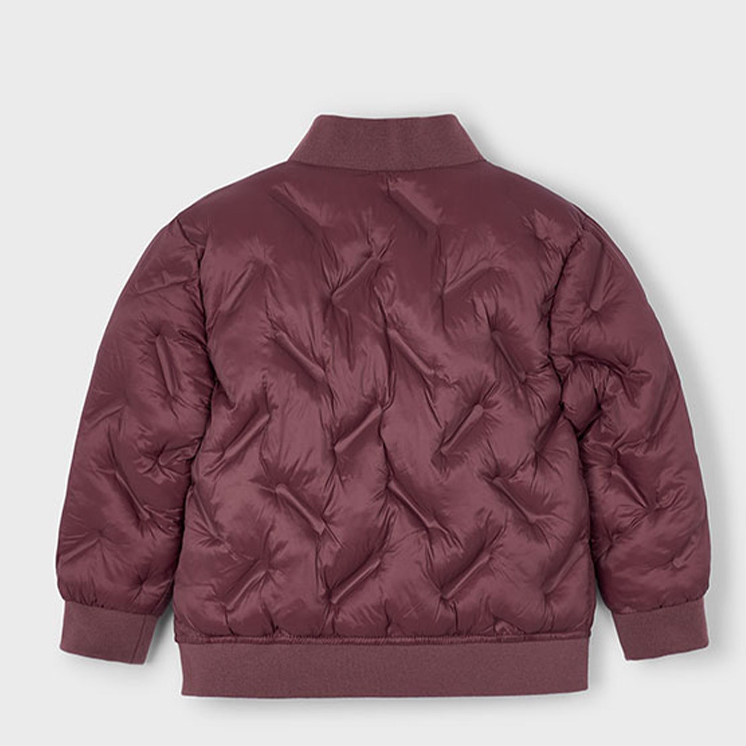 Burgundy Padded Bomber Jacket