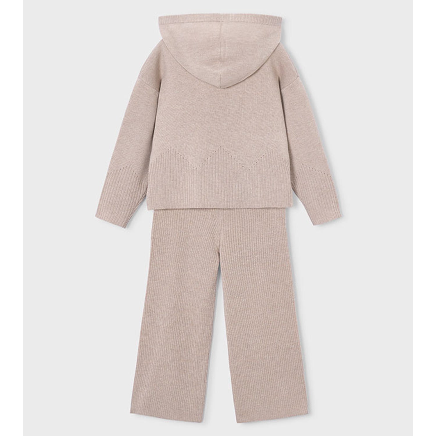 Beige Knit Trouser Set