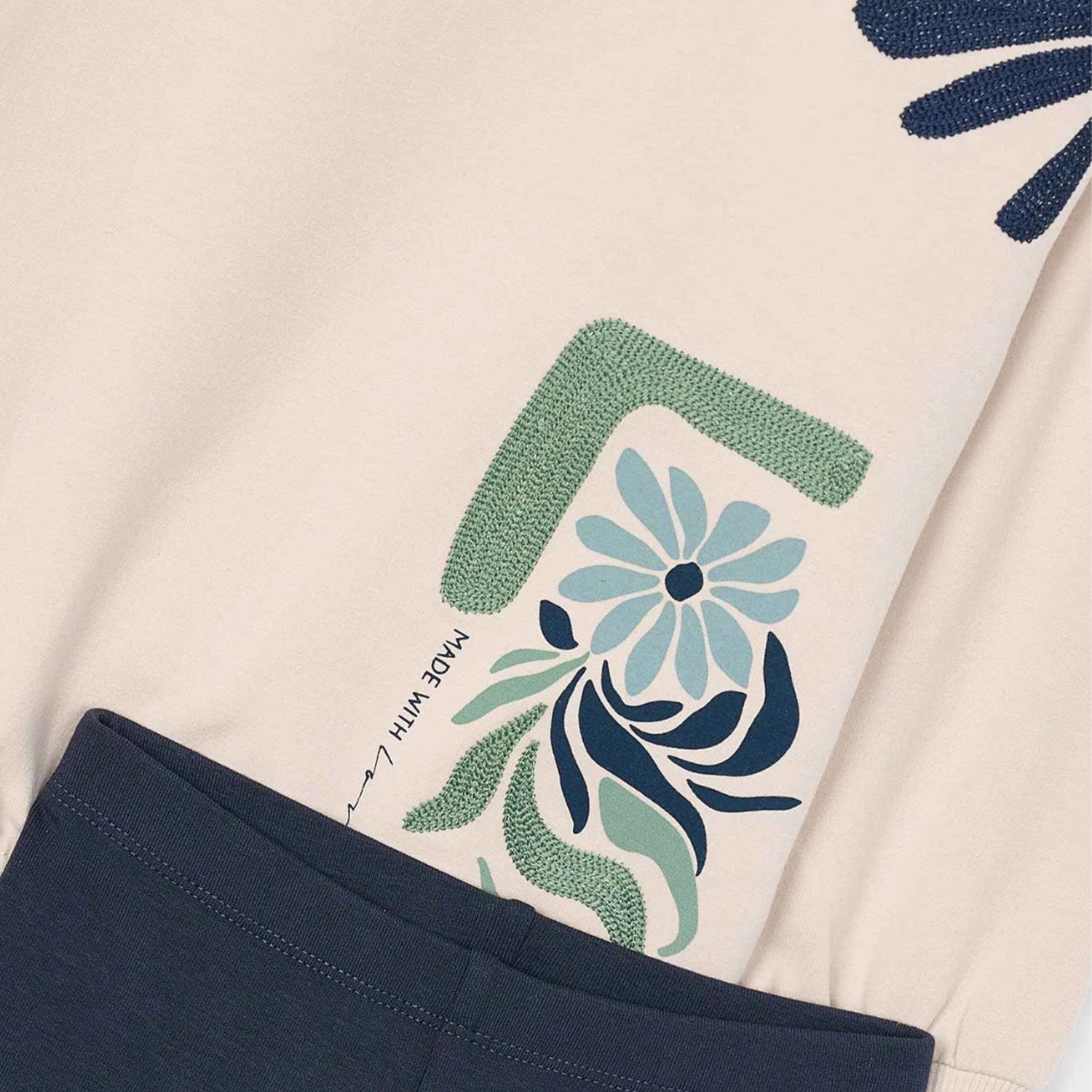 Beige & Navy Legging Set