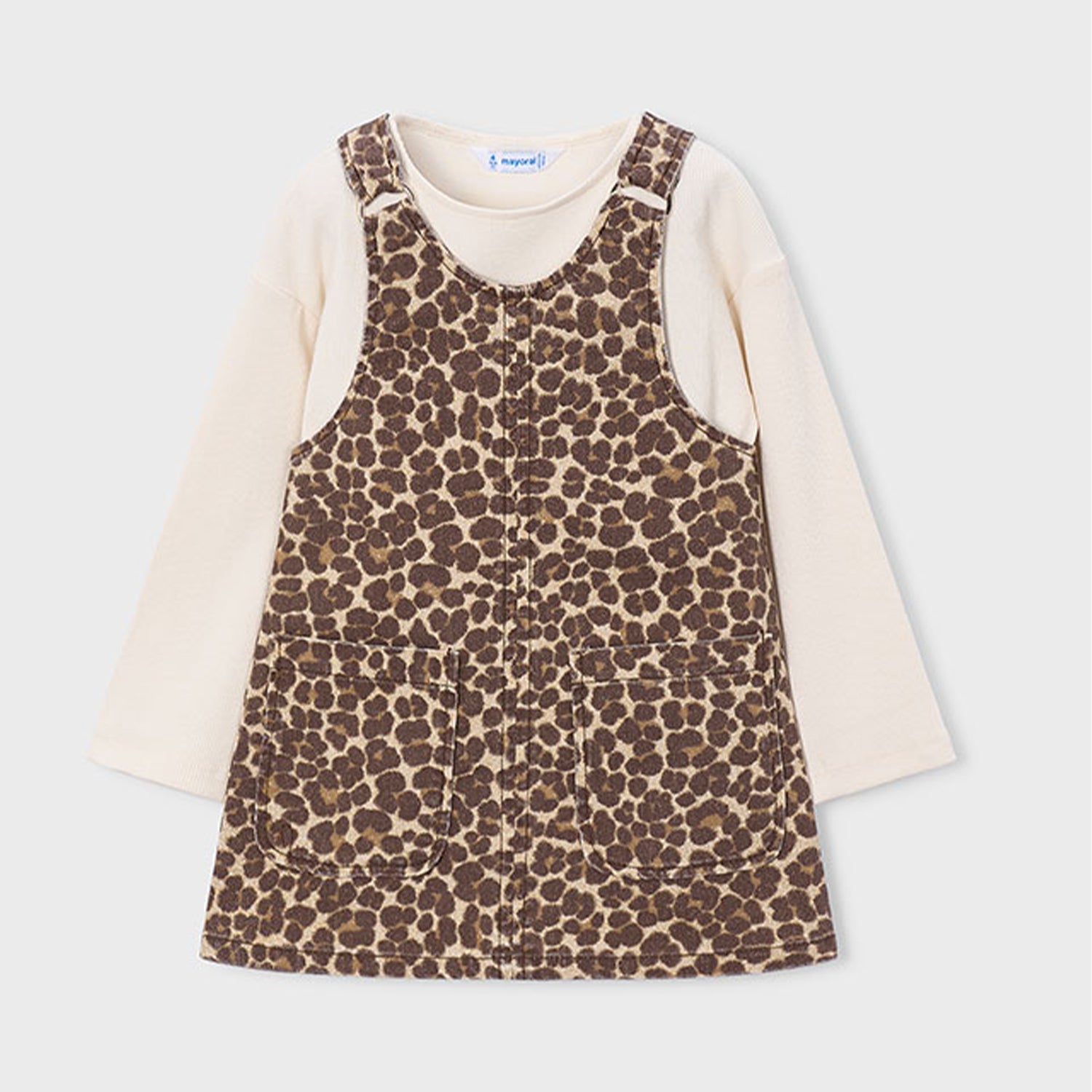 Leopard Print Pinafore Dress