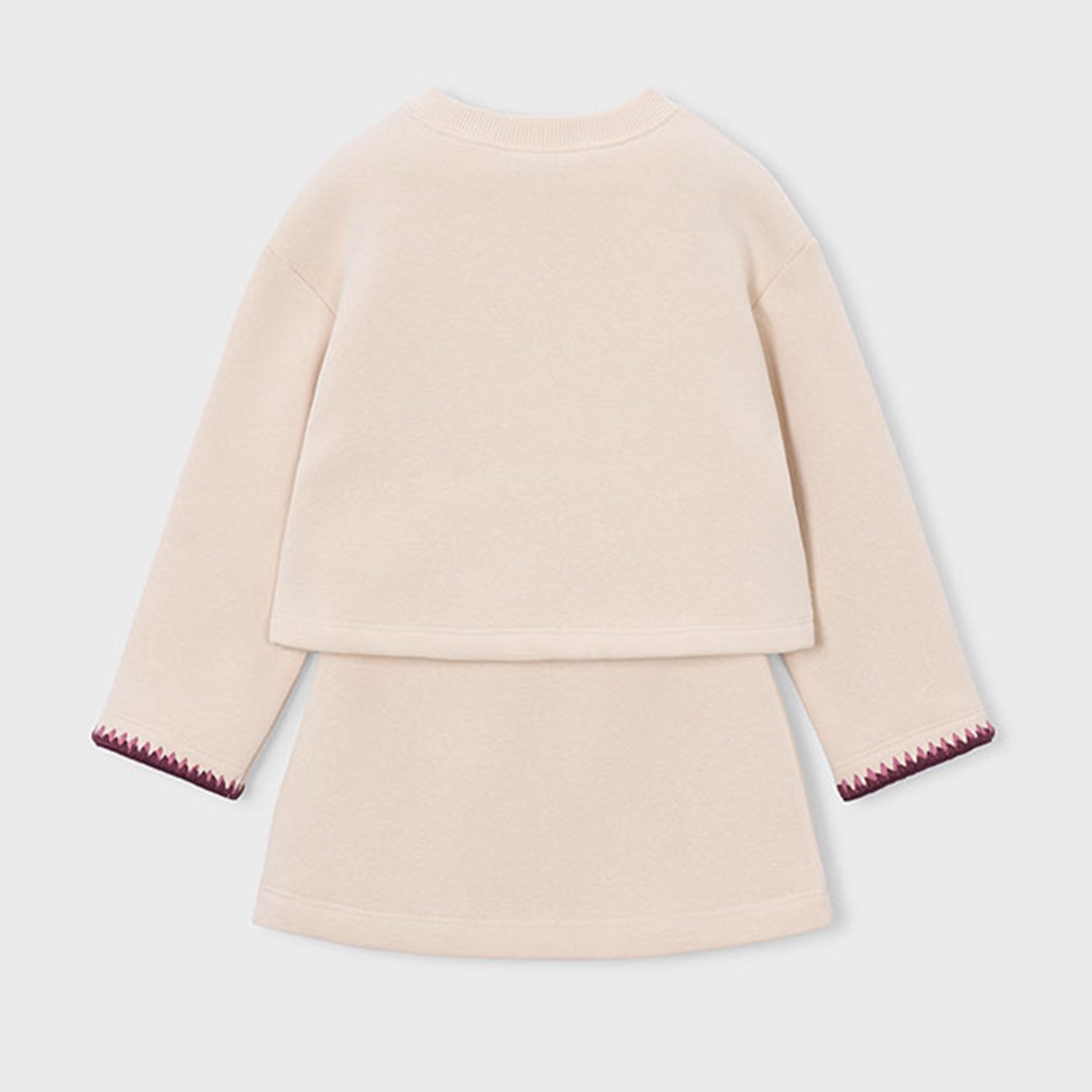 Beige Sweat Skirt Set
