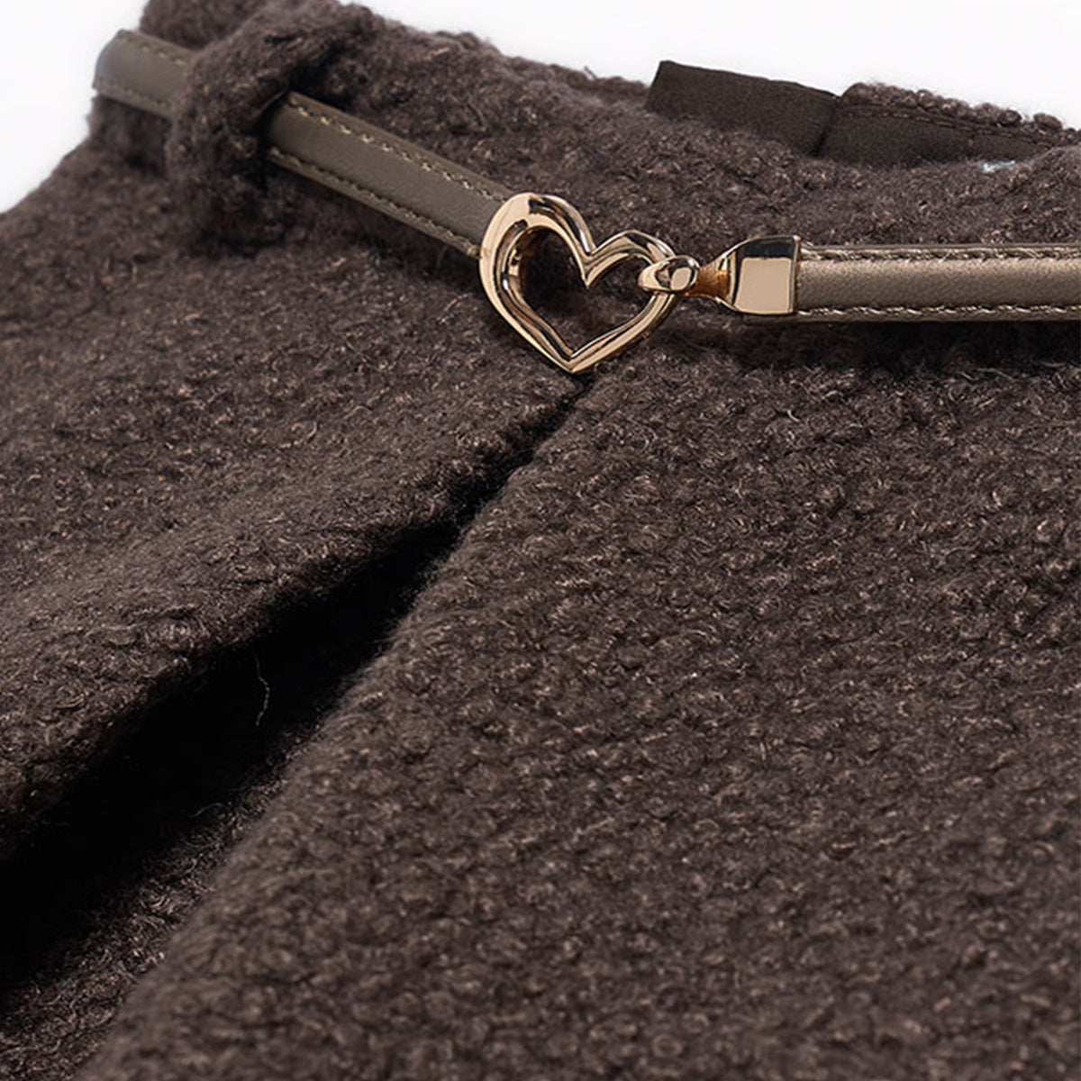 Brown Bouckle Skirt Set