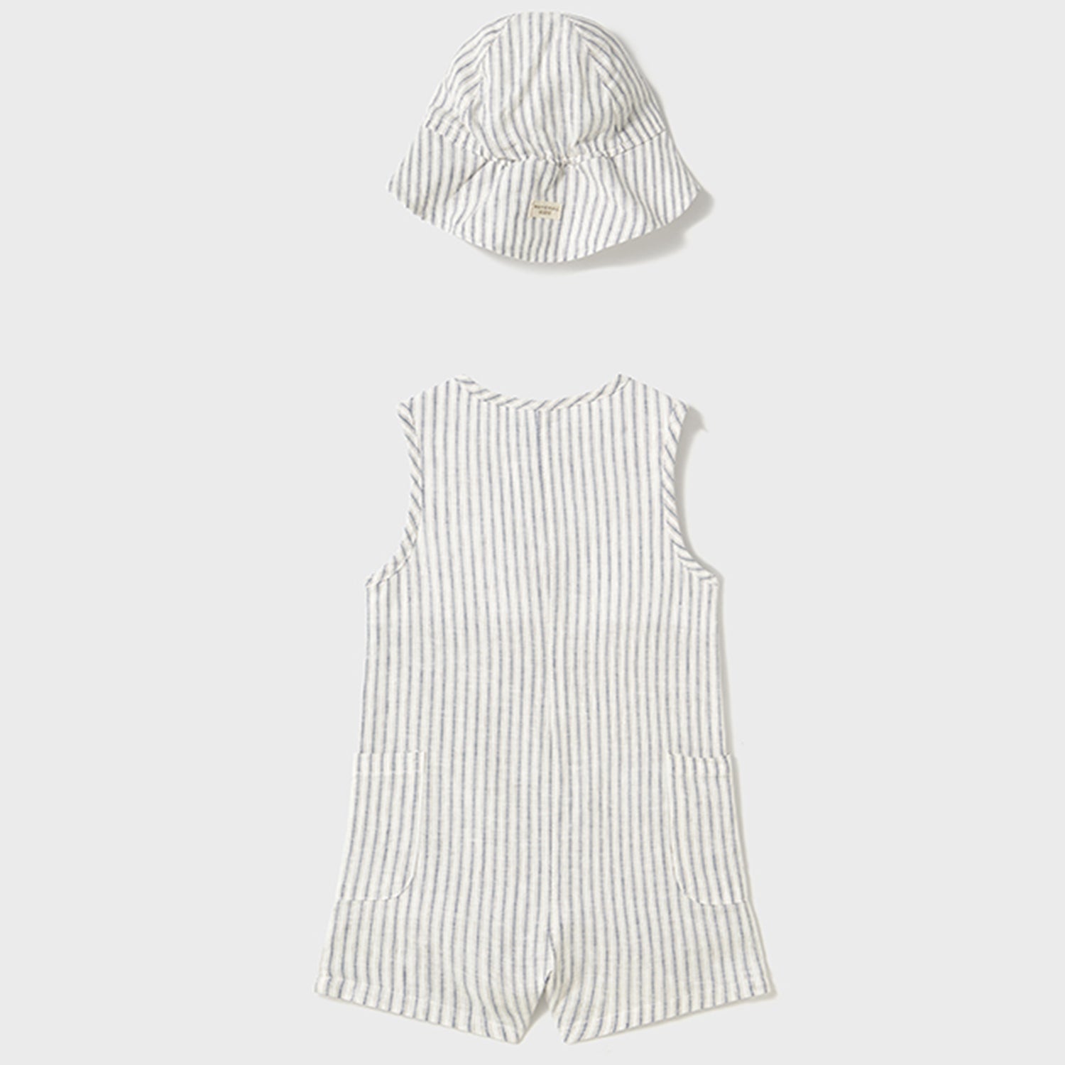 Linen Stripe Romper & Hat