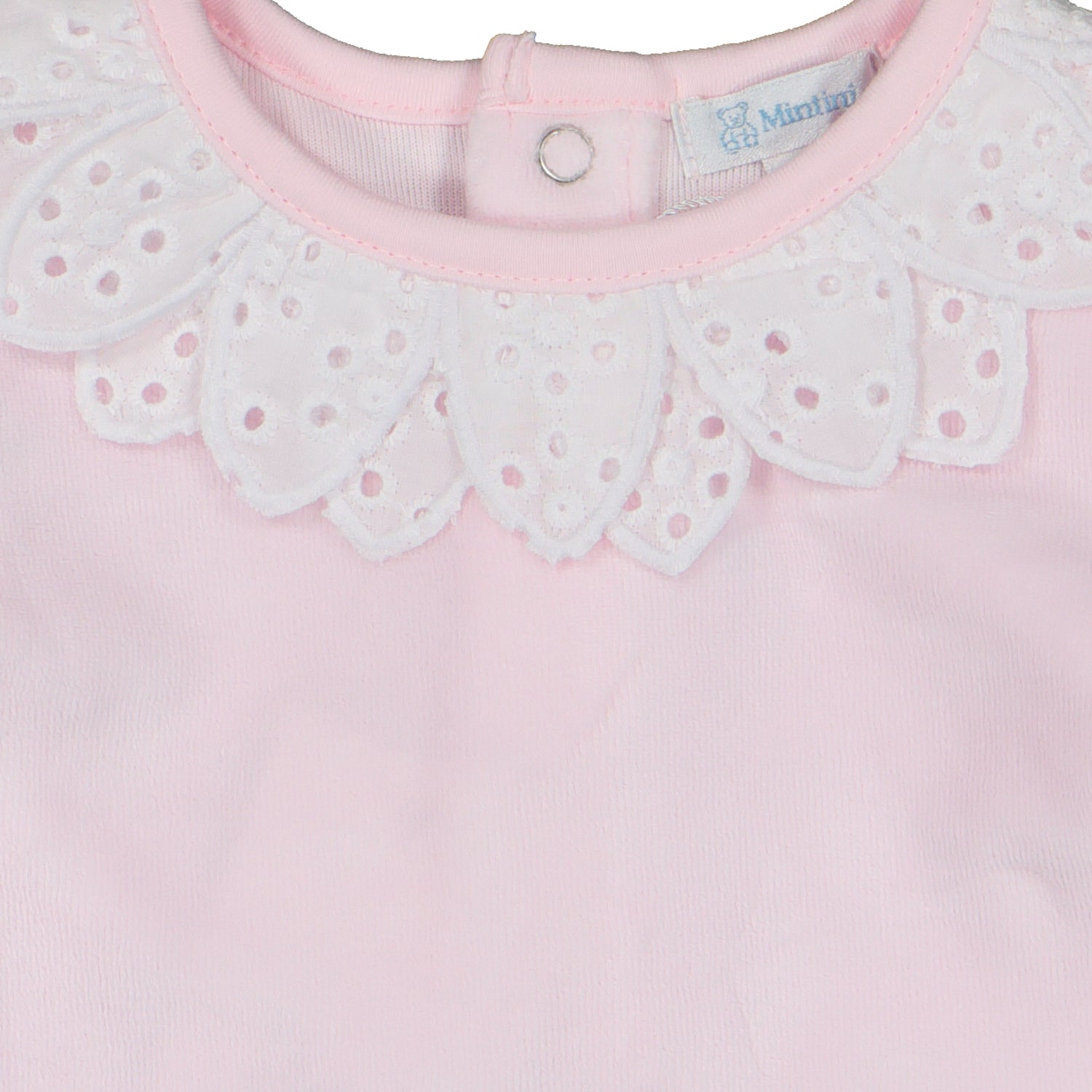 Pink Lace Collar Velour Set