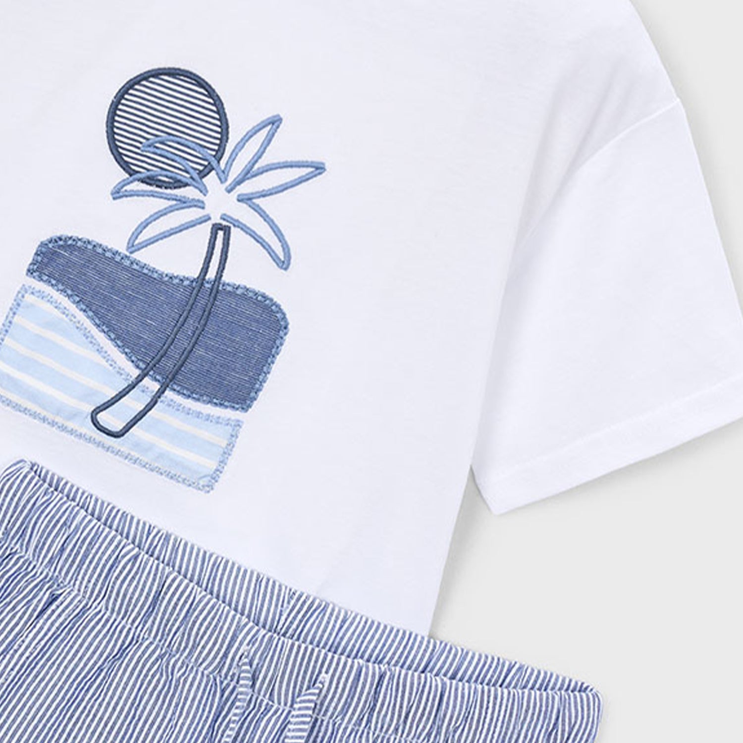 Blue Pin Stripe Short Set