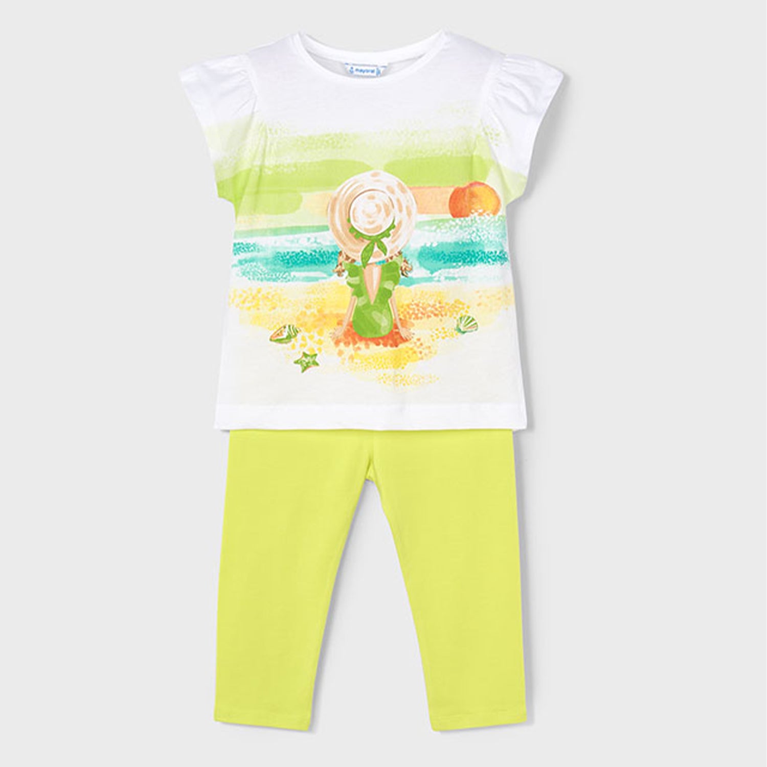 Lemon Beach Scene Legging Set
