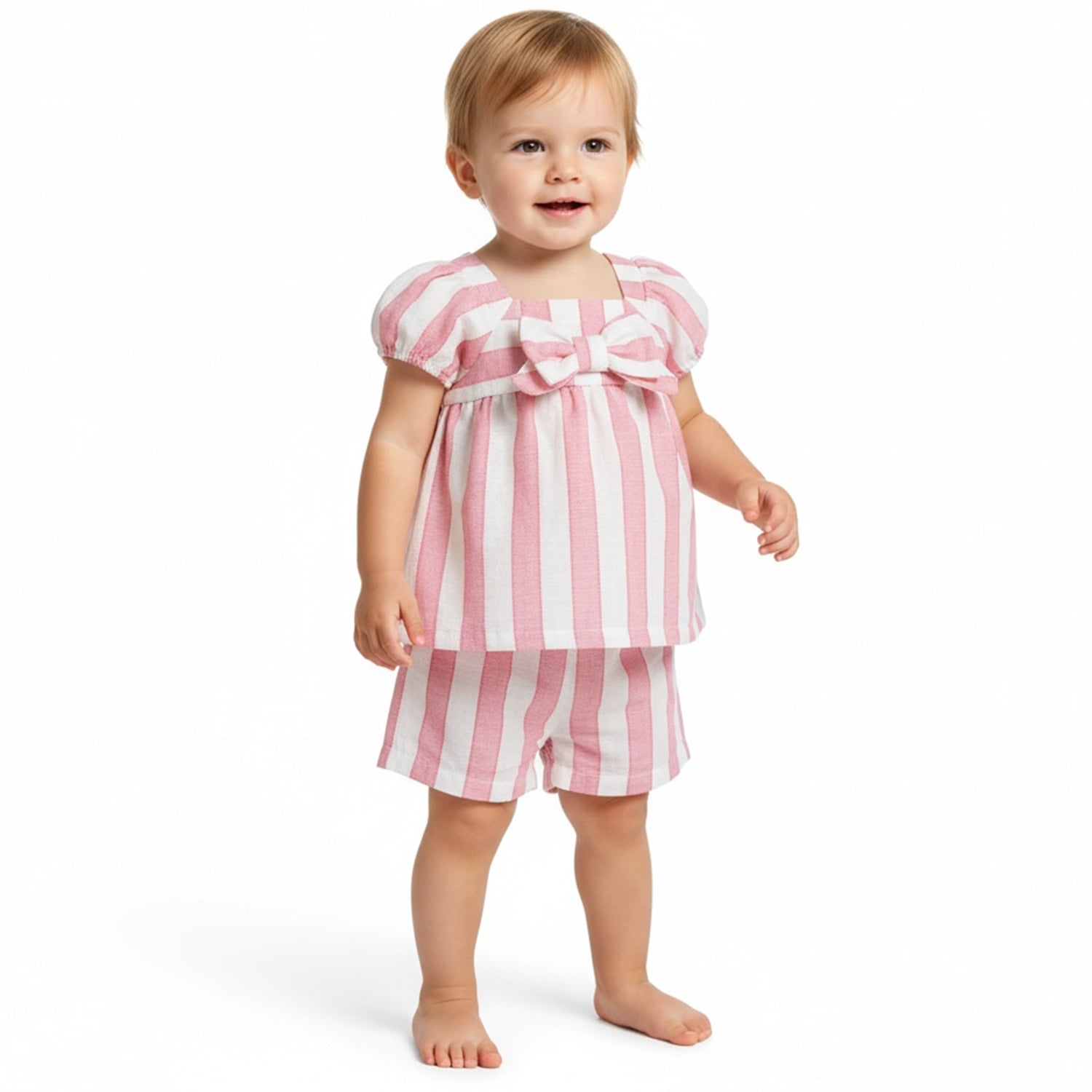 Pink Stripe Short Set