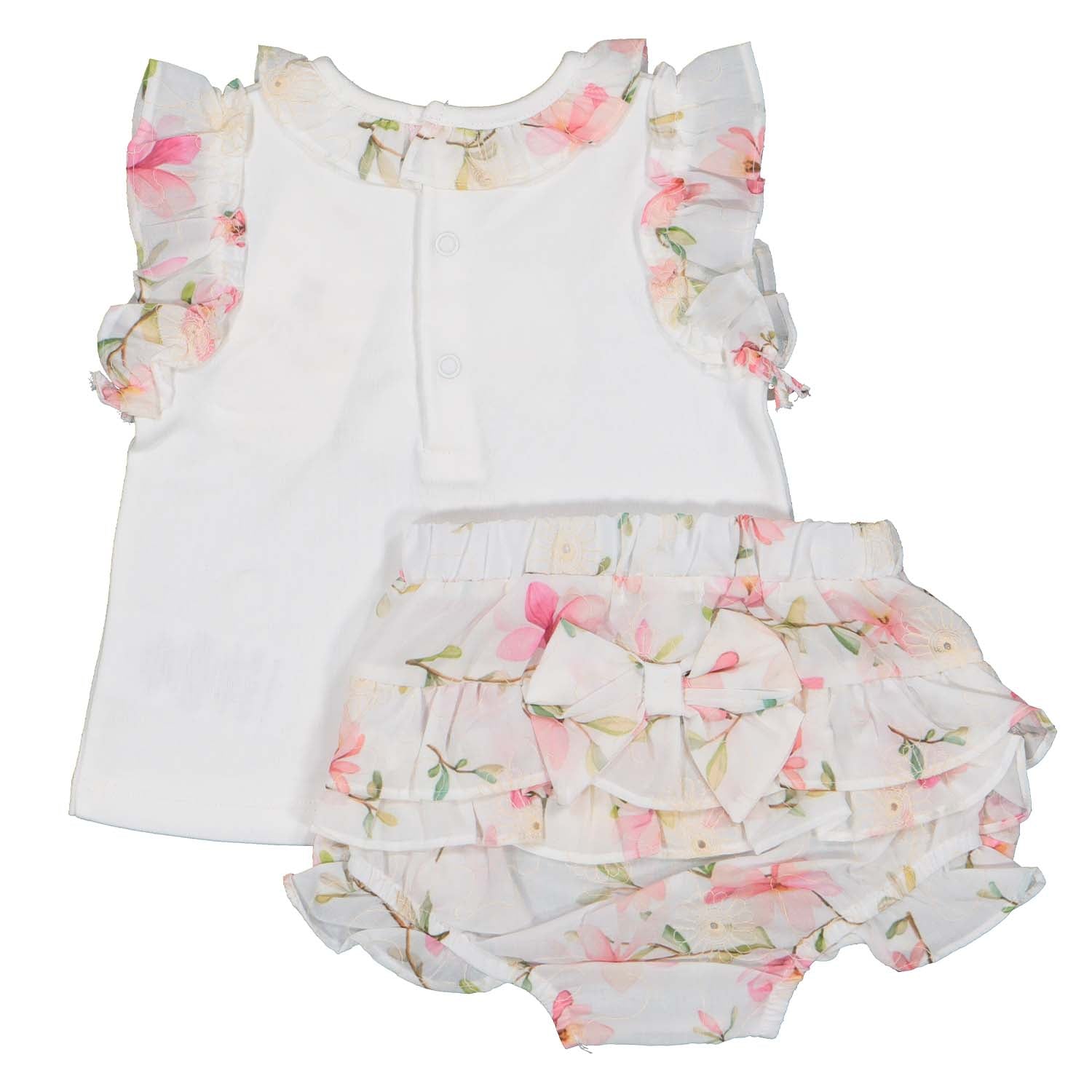 Floral Trim Top And Bloomers