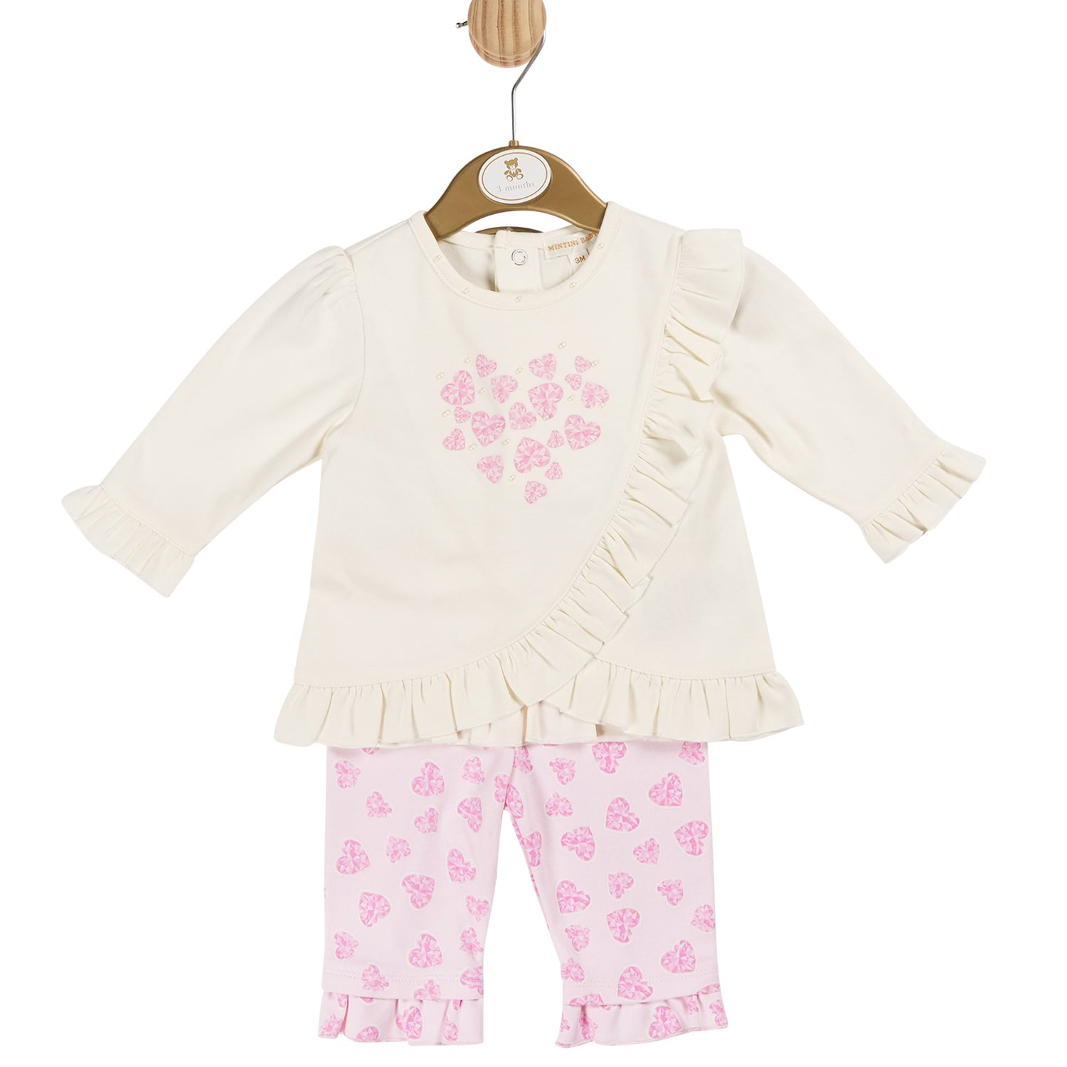 Pink Frill Heart Legging Set