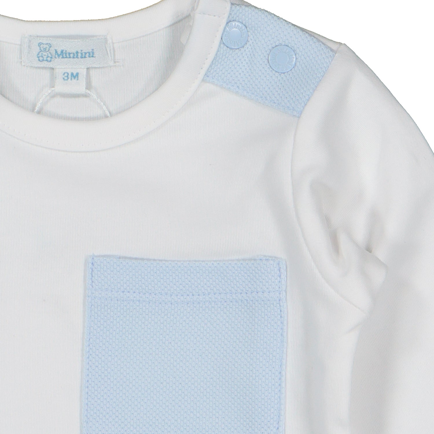 White & Blue Pique Trim Tracksuit
