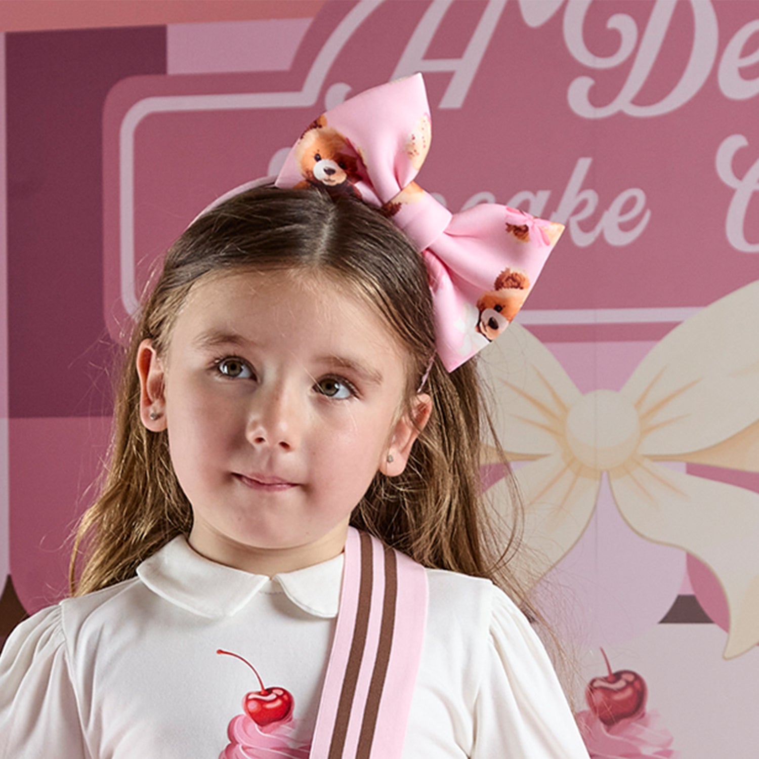 Pink Bear Print Headband