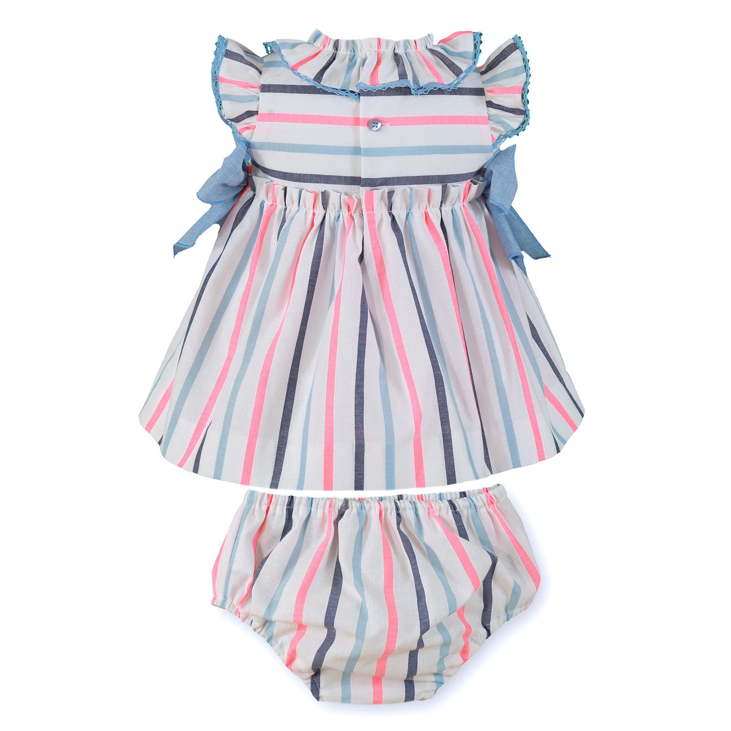 Baby Pink & Blue Stripe Dress