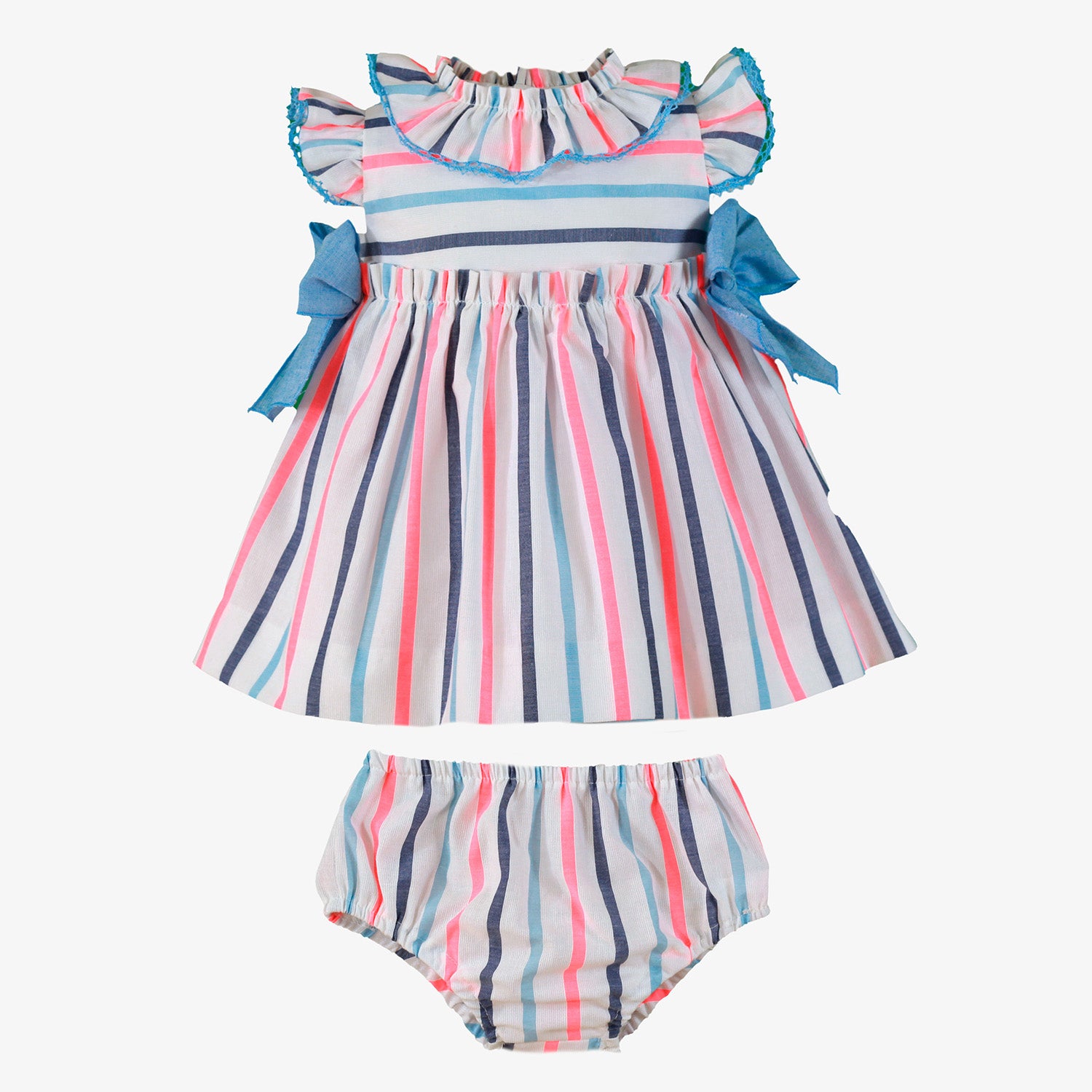 Baby Pink & Blue Stripe Dress
