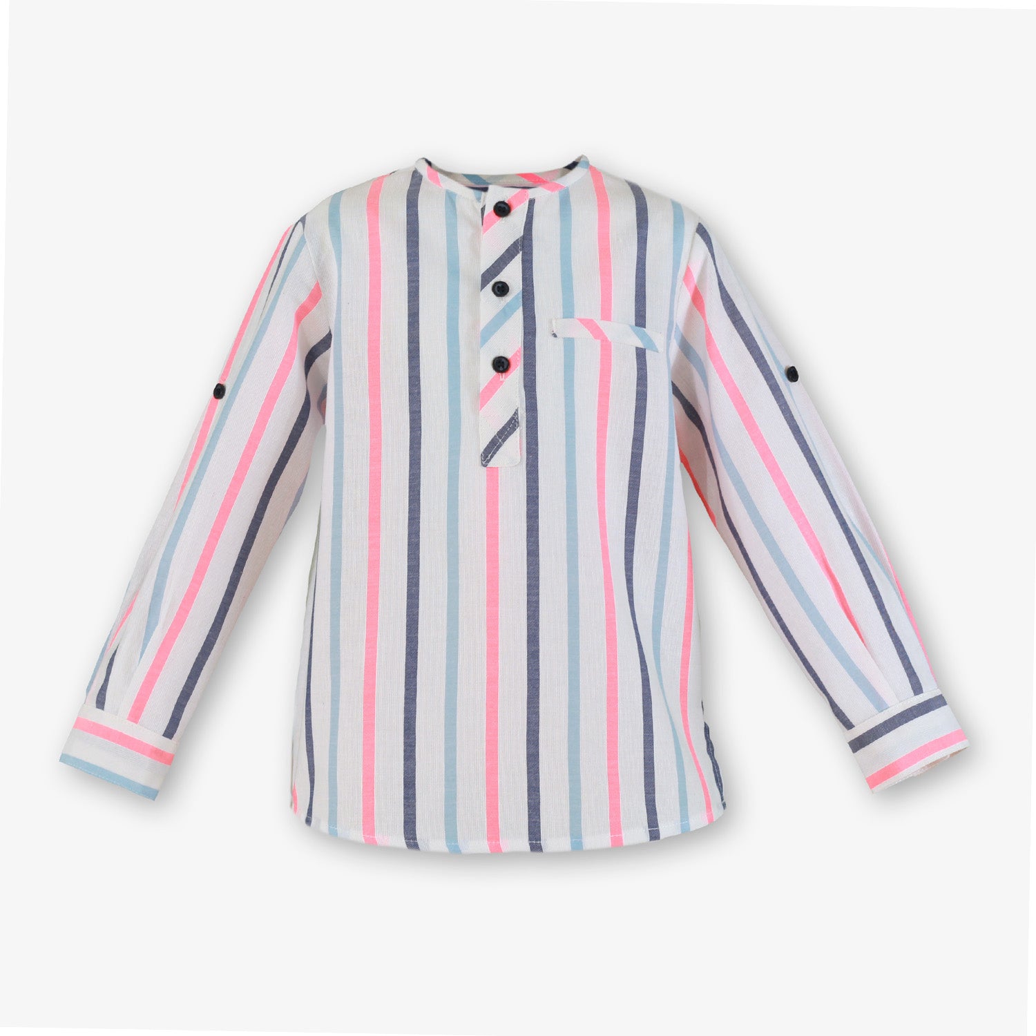 Boys Pink & Blue Stripe Short Set