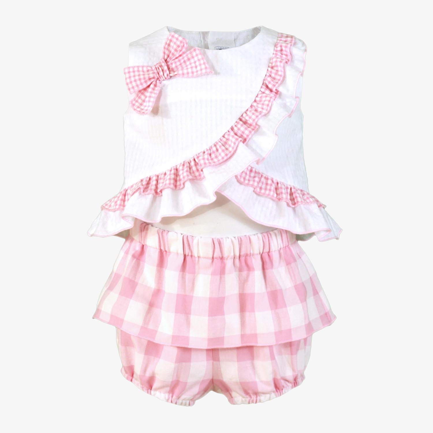 Pink Check Short Set