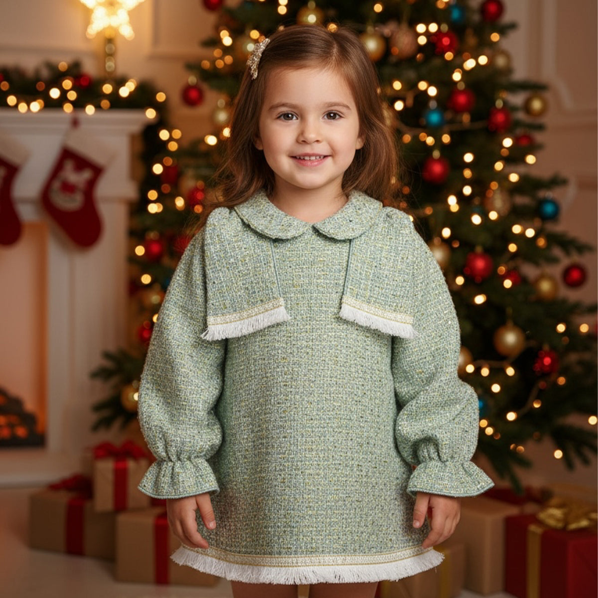 Green Tweed Dress