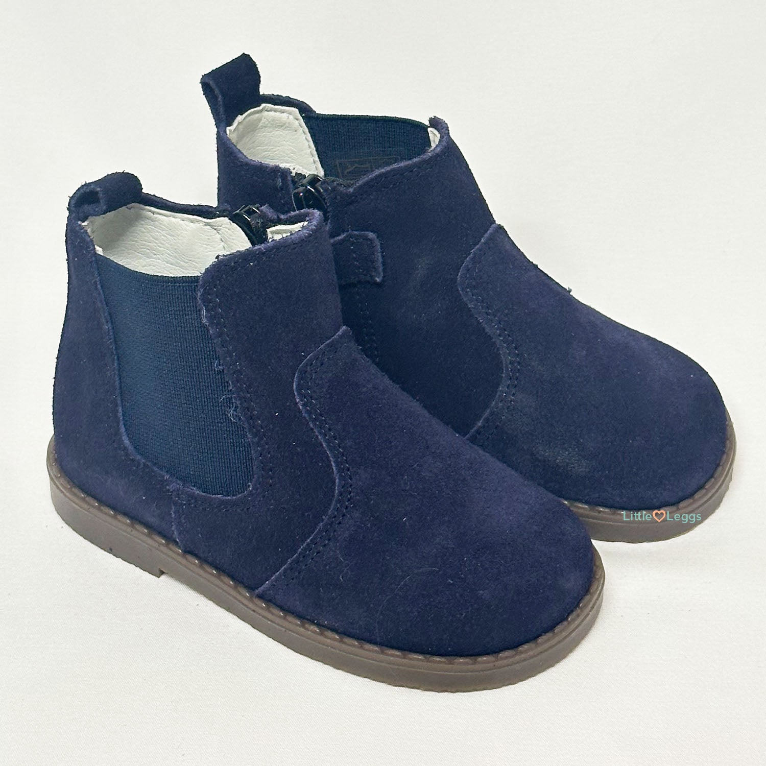 Navy Suede Chelsea Boots