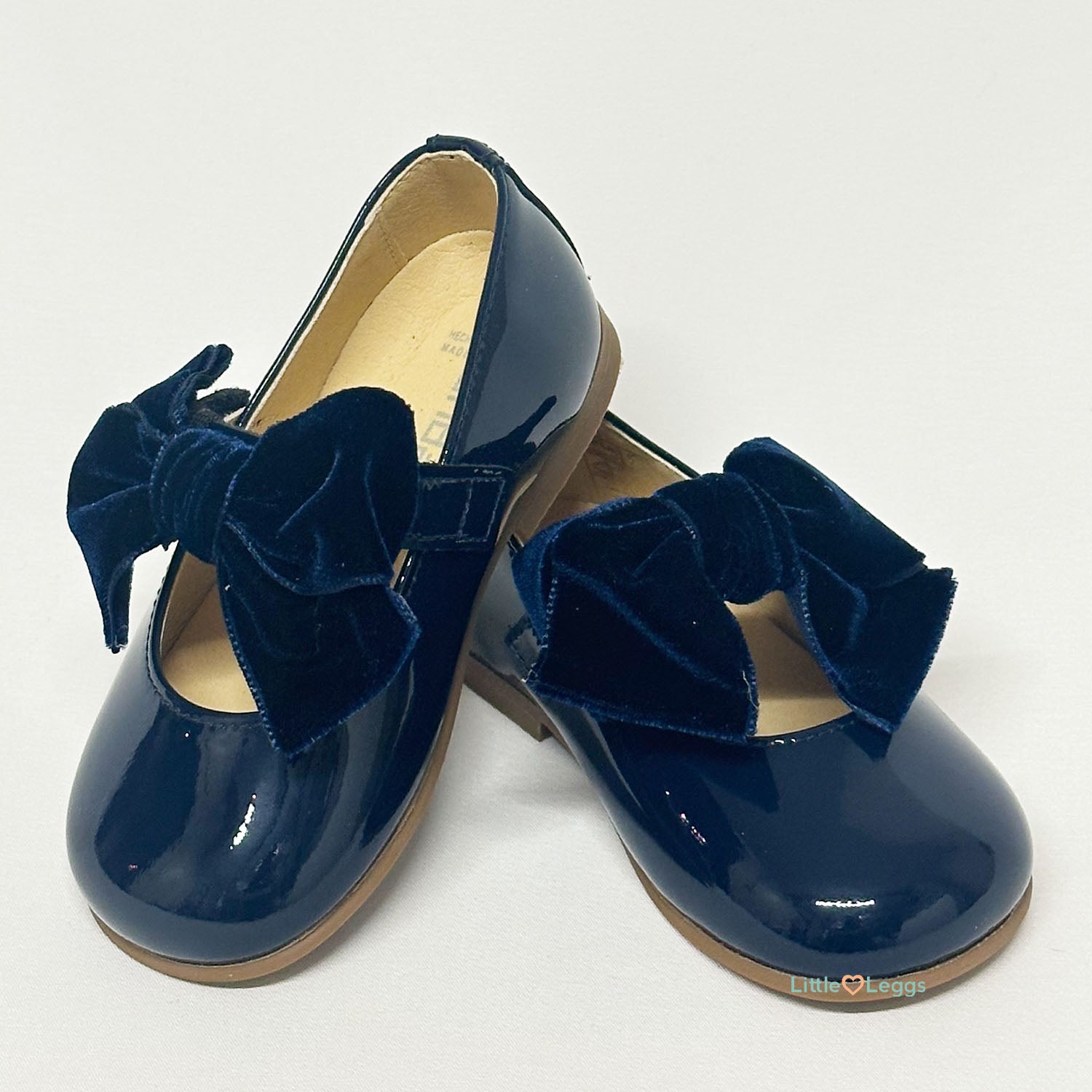Navy Velvet Bow Patent Mary Jane Shoe
