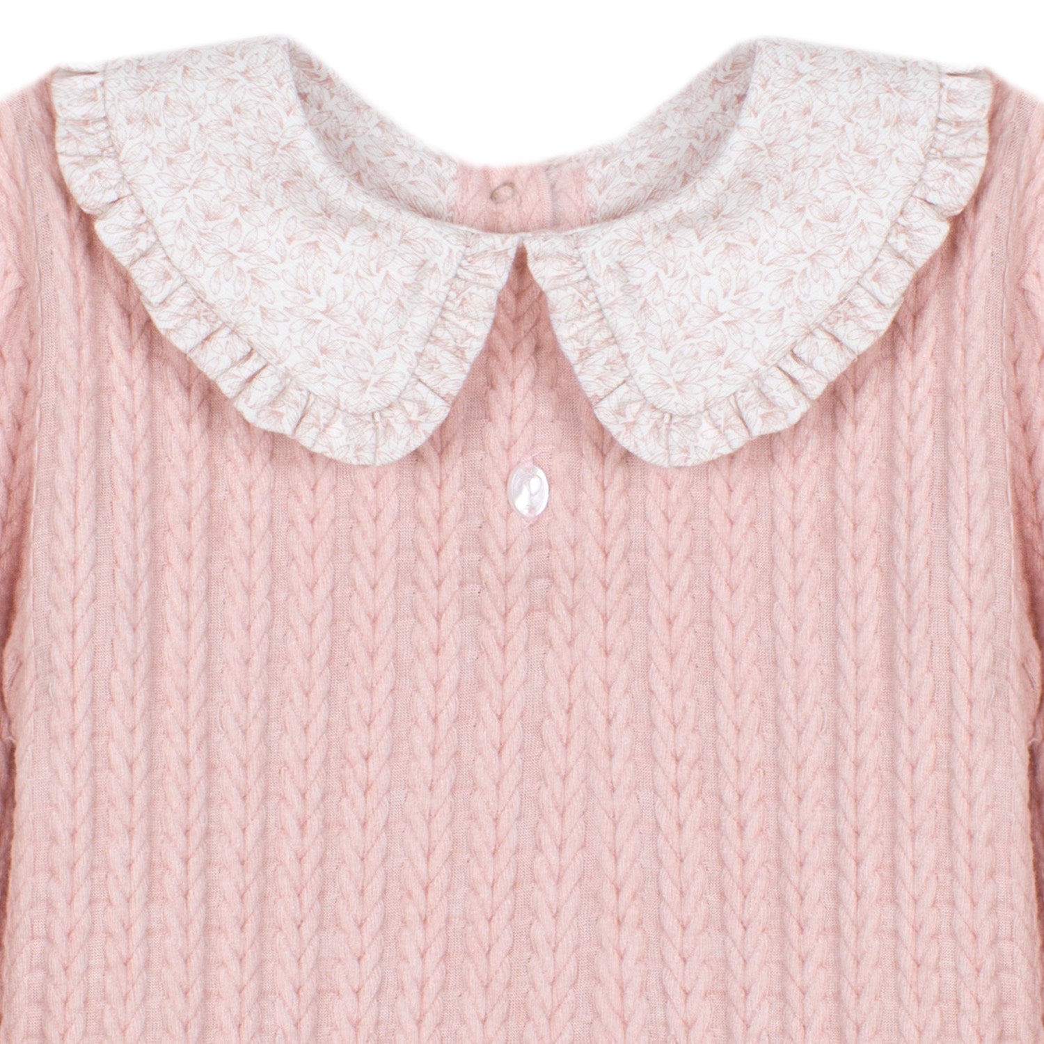 Pink Knit Frill Collar Outfit