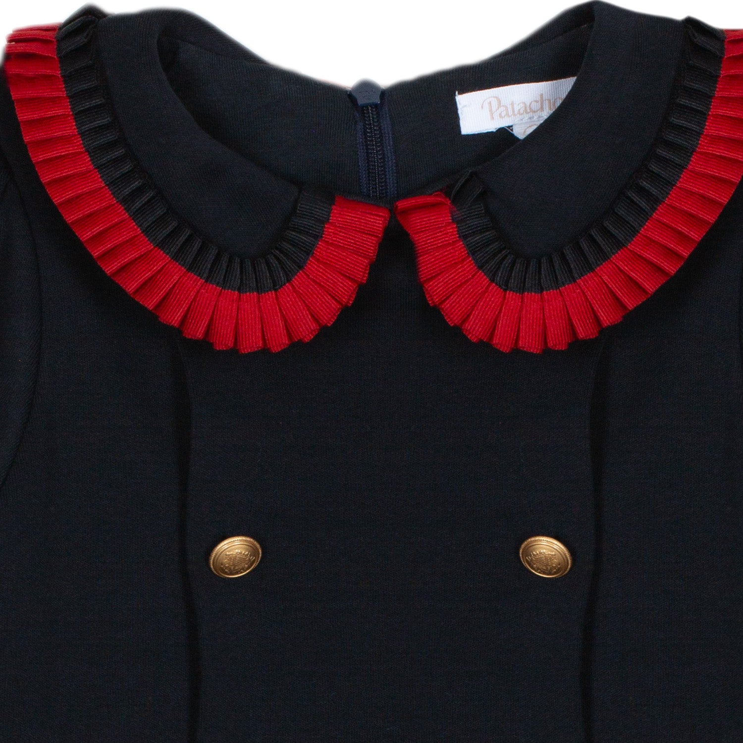 Navy Pleat Skirt Dress