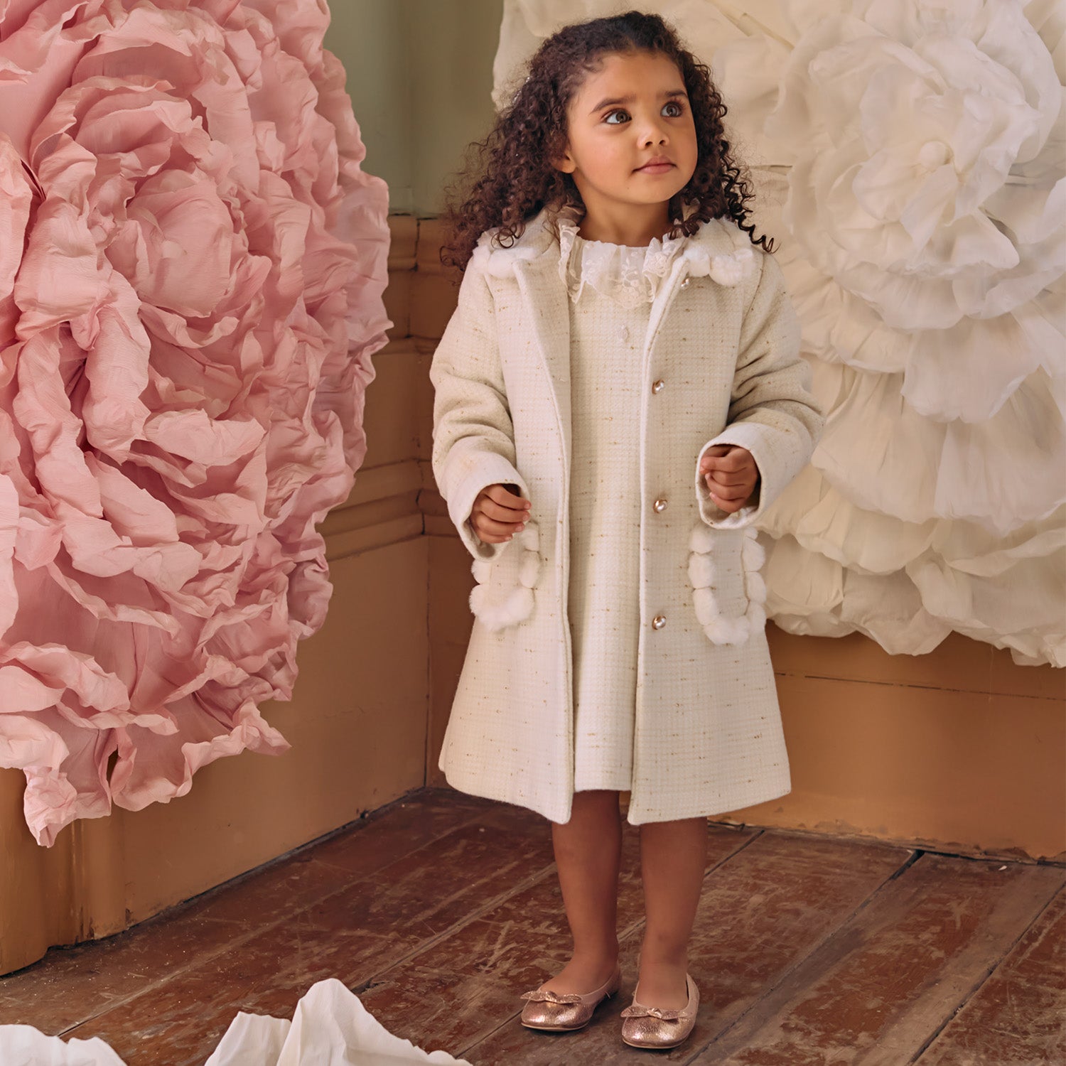 Ivory Tweed Coat