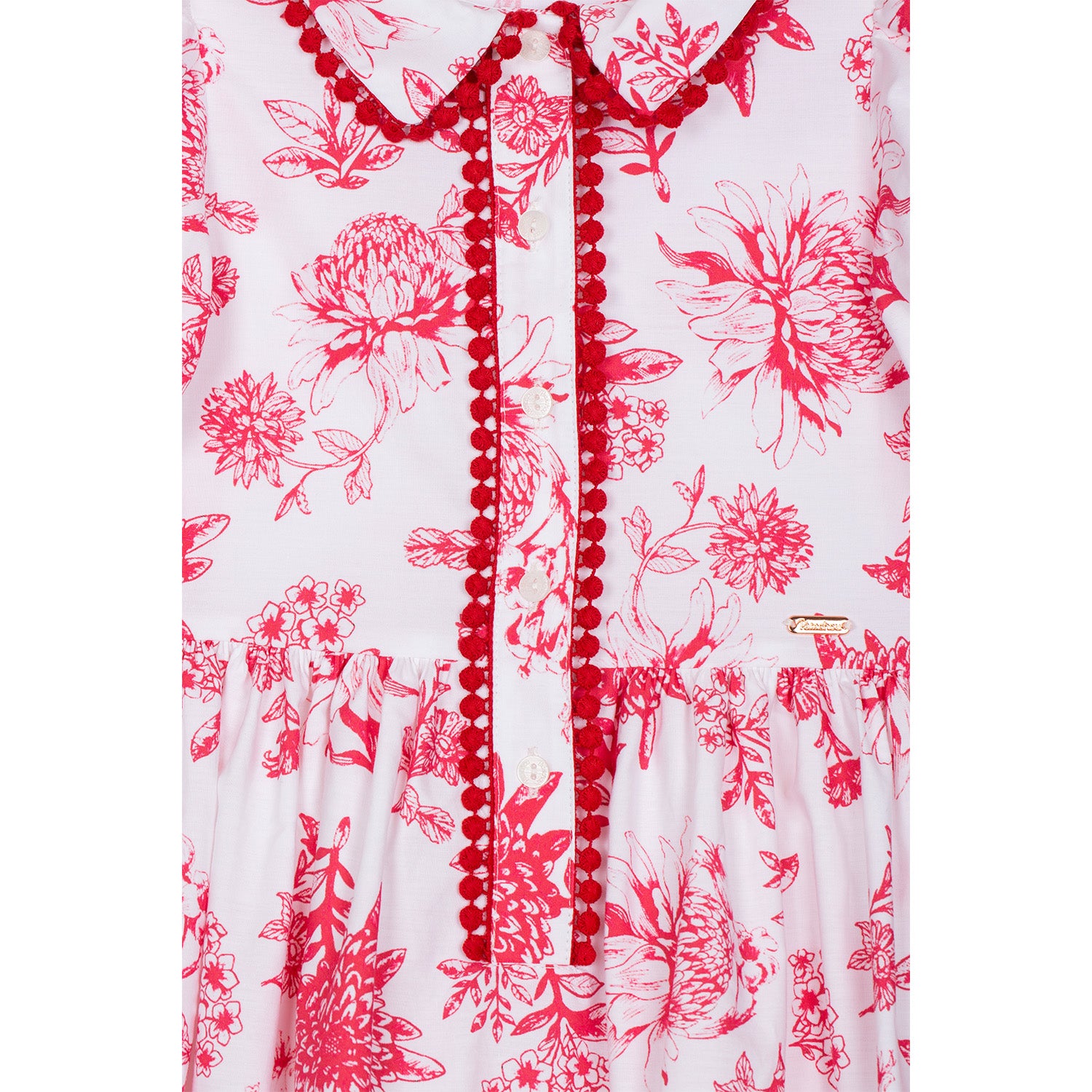 White & Red Floral Dress