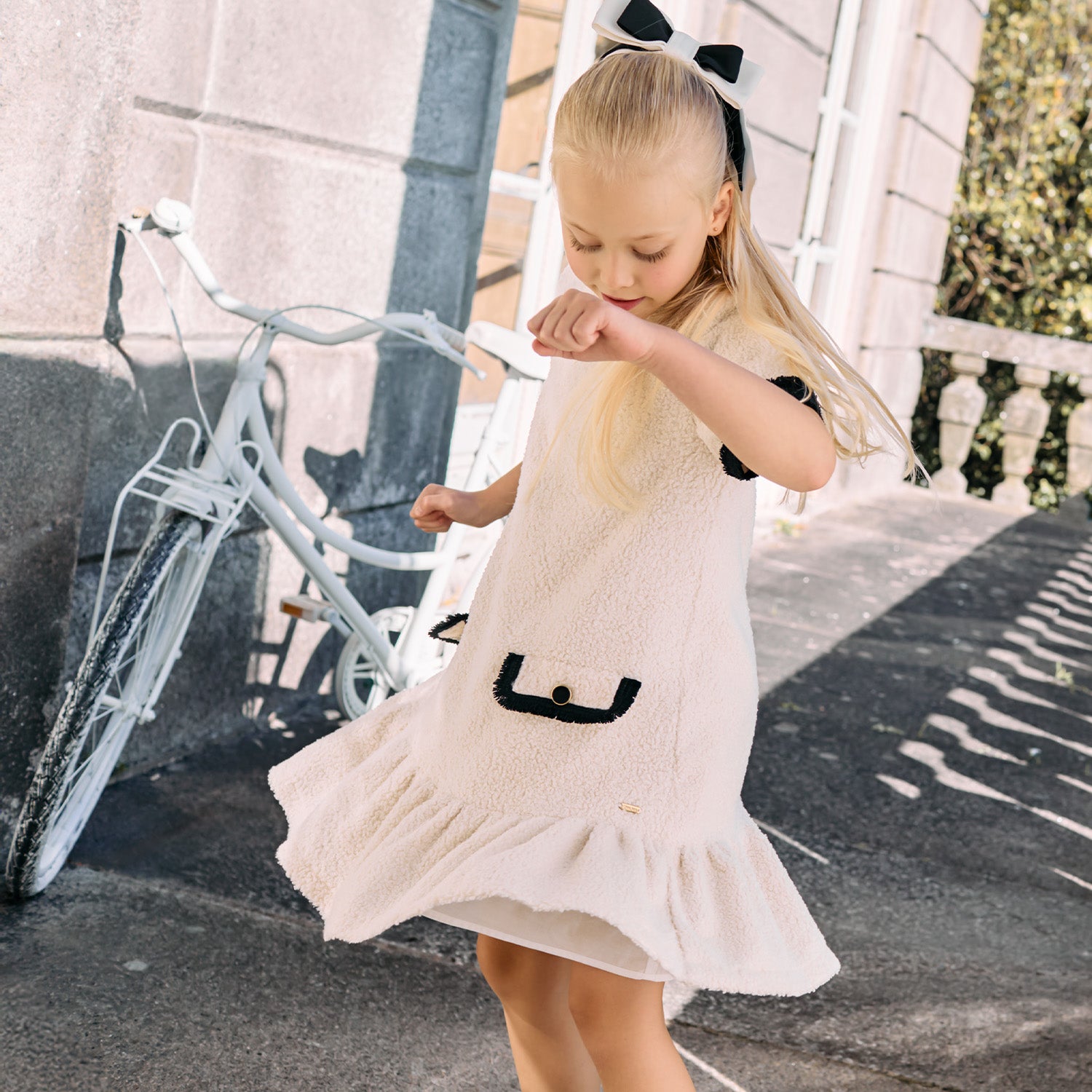 Ivory & Black Boucle Dress