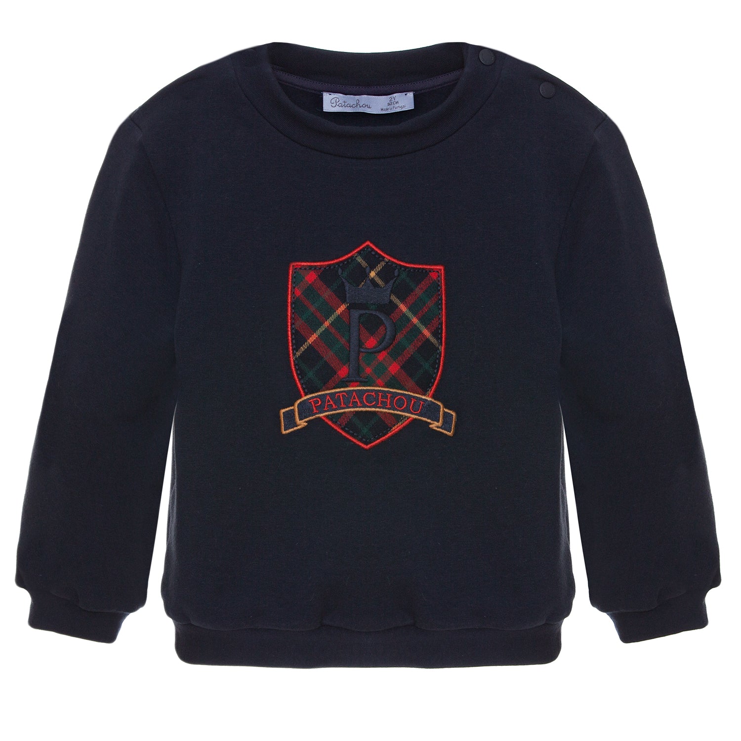 Boys Tartan Navy Sweater