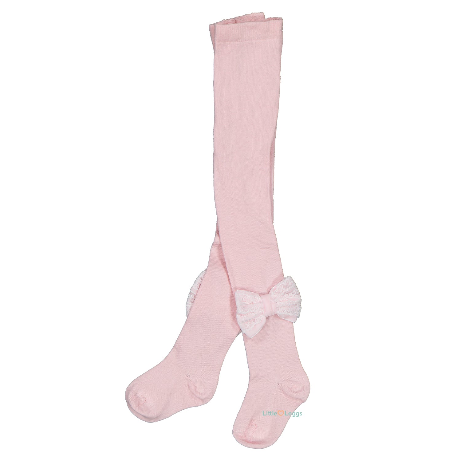 Pale Pink Velvet & Lace Tights