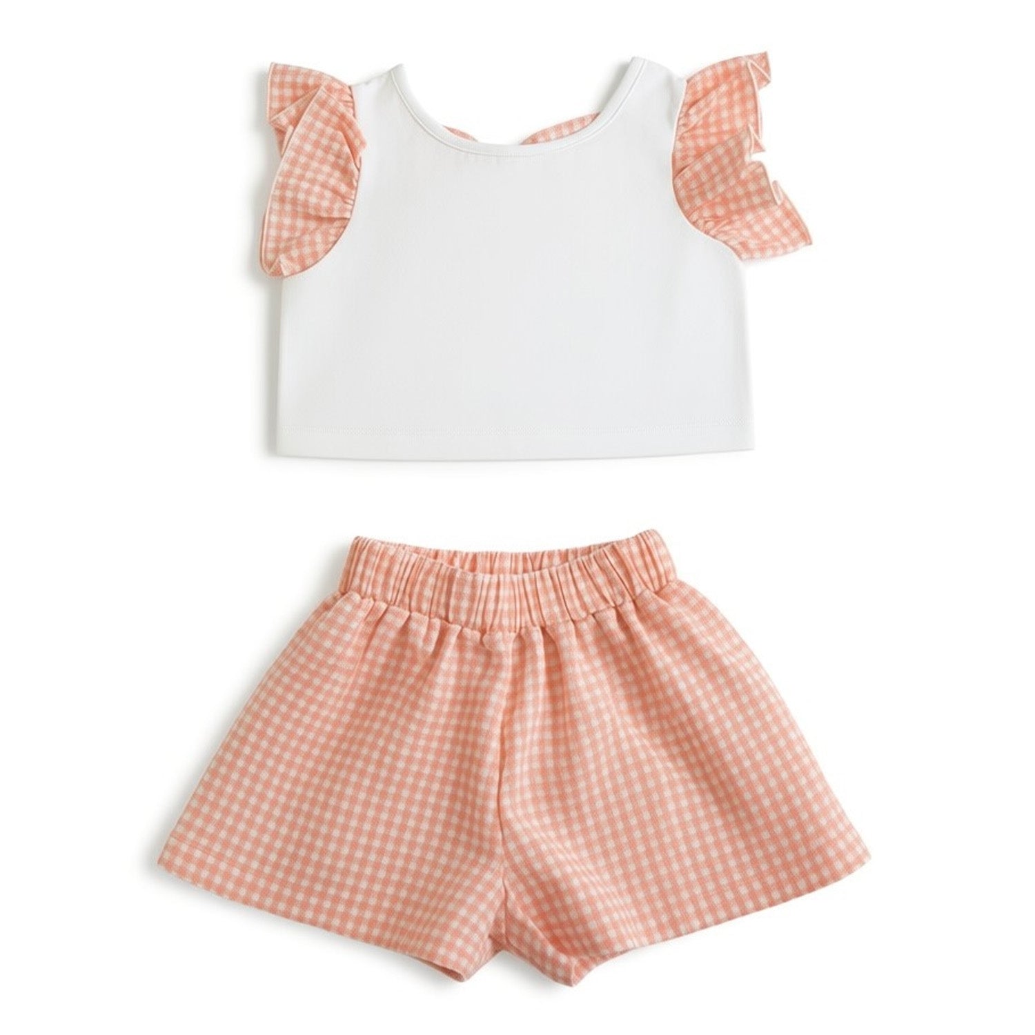 Salmon Check Short Set