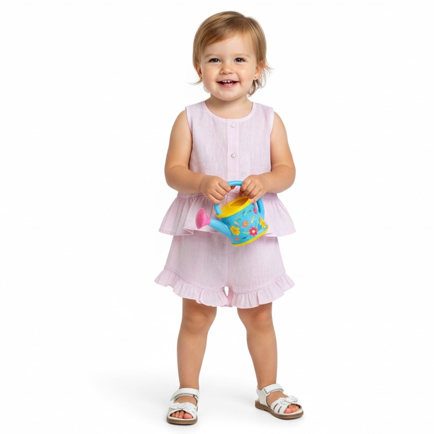 Pink Linen Short Set