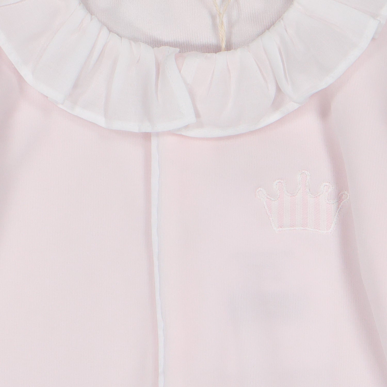 Pink Stripe Crown Velour Babygrow