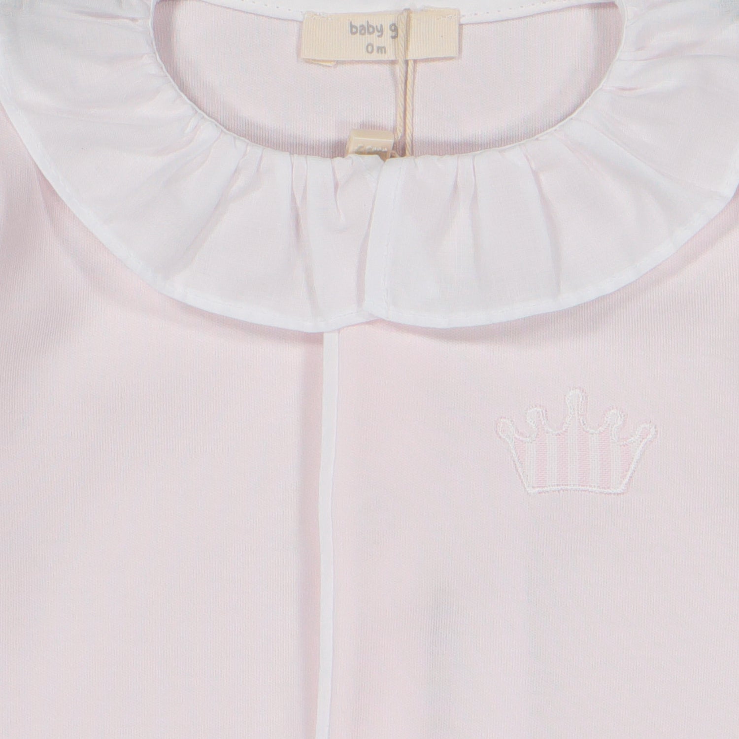 Pink Stripe Crown Cotton Babygrow