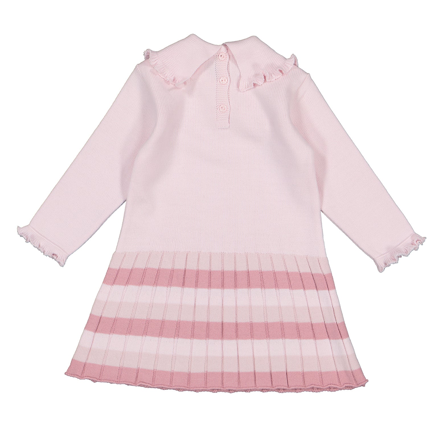 Pink Stripe Pleat Knit Dress