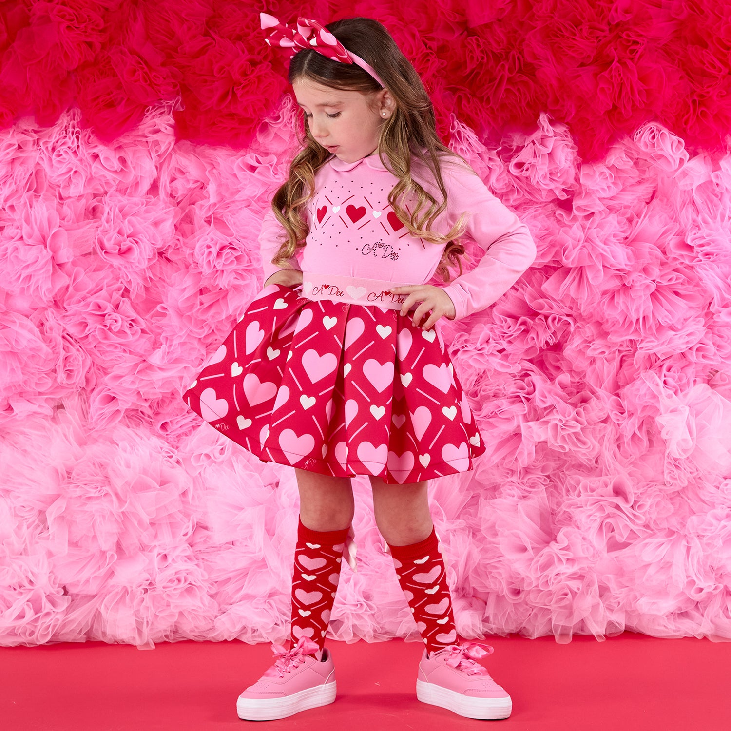 Heart Print Skirt Set