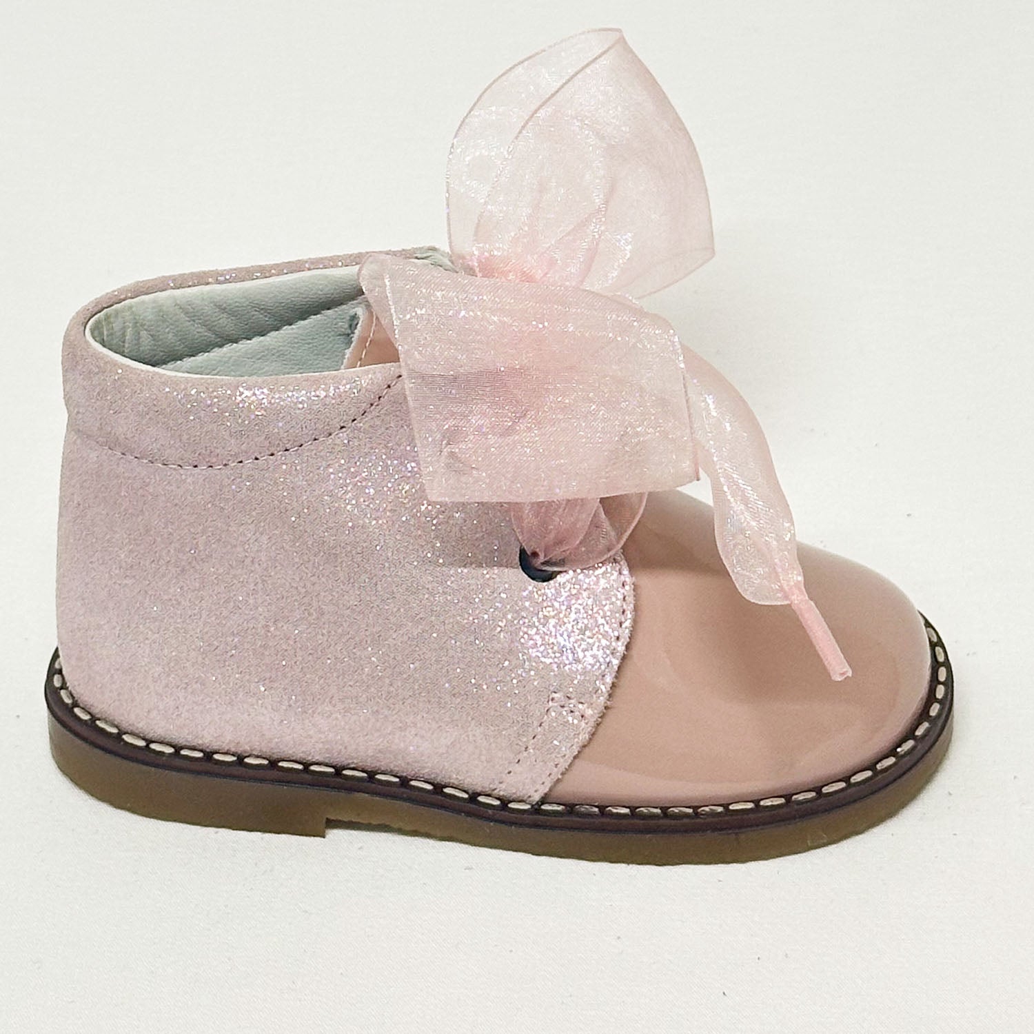 Dusty Pink Sparkle Ankle Boots
