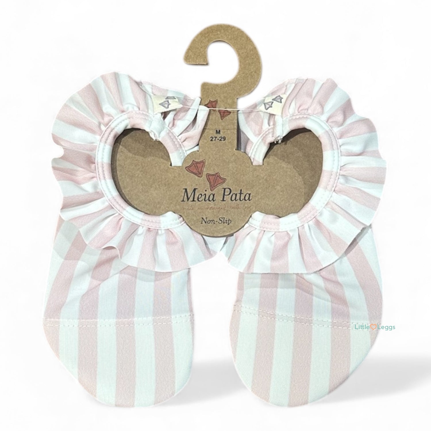 Pink Stripe Frill Non Slip Shoe