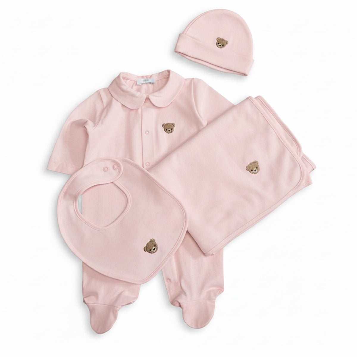 Pink Bear Burp Blanket