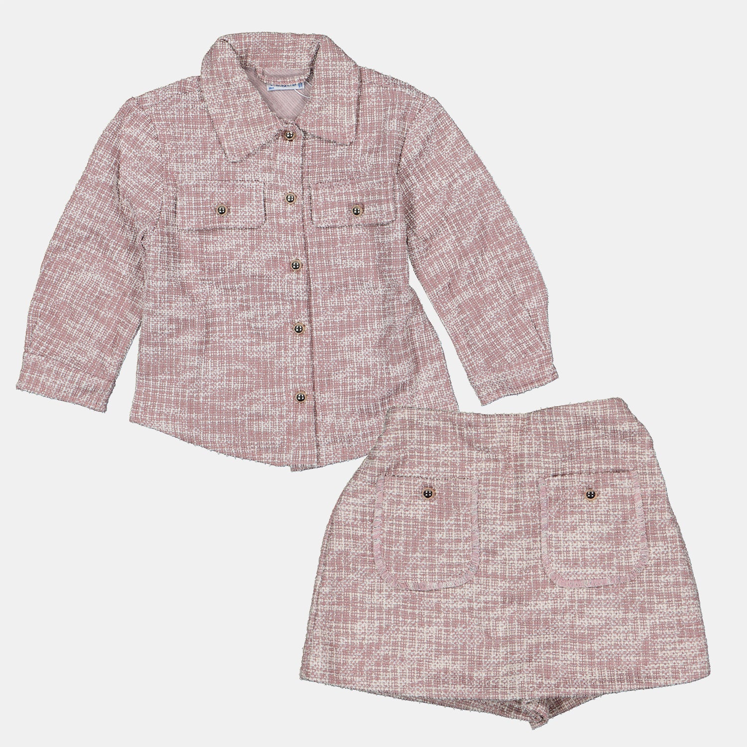 Pink Tweed Short Set