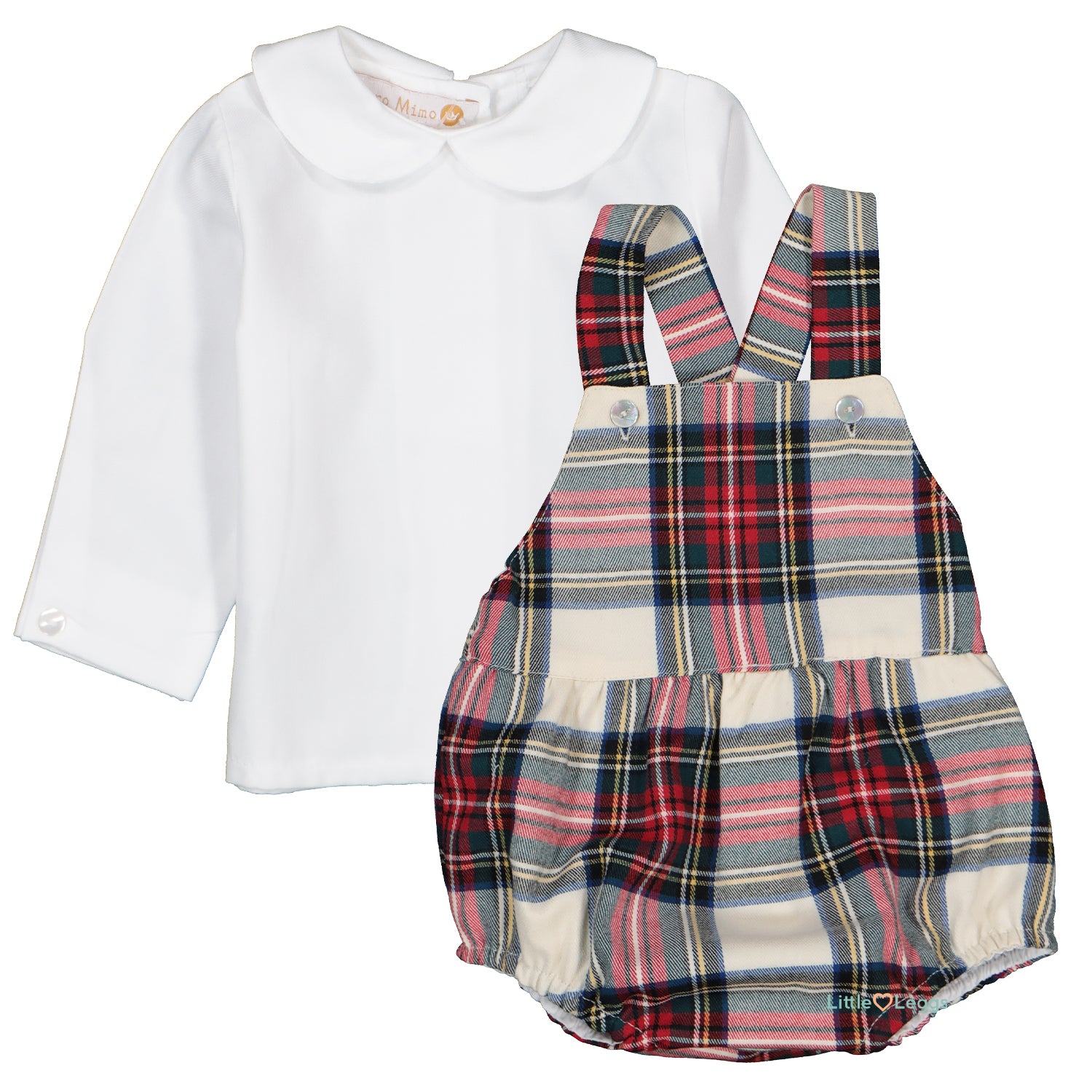 Red Tartan Shirt & Romper Set