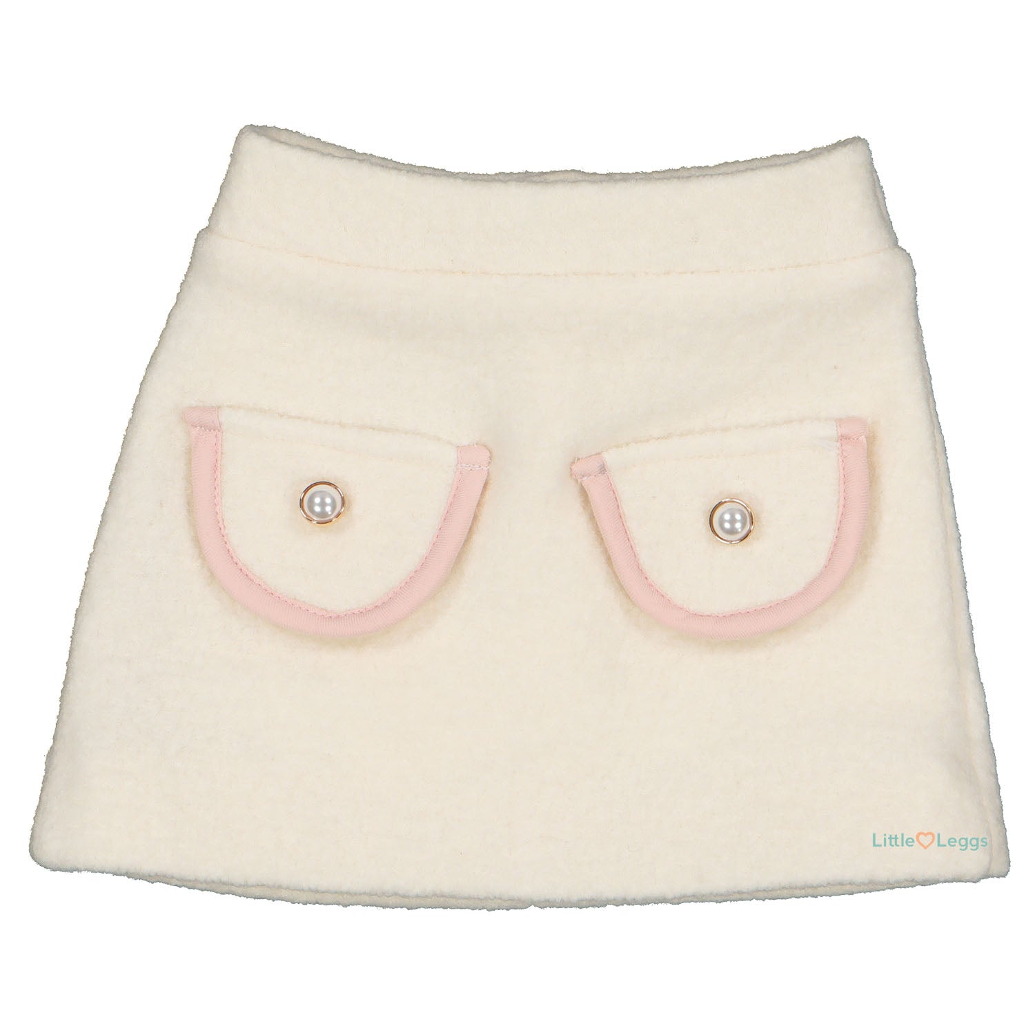 Ivory & Pink Boucle Skirt