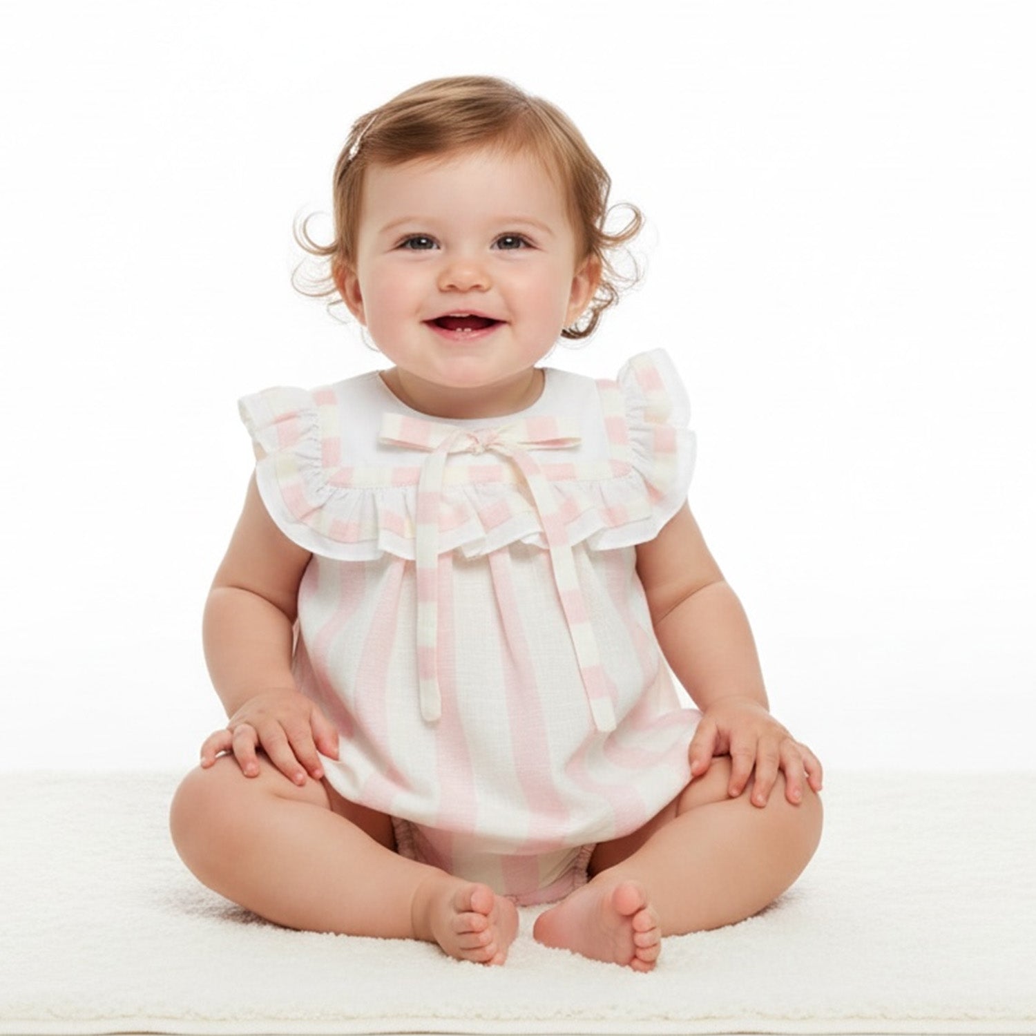 Pink Candy Stripe Romper