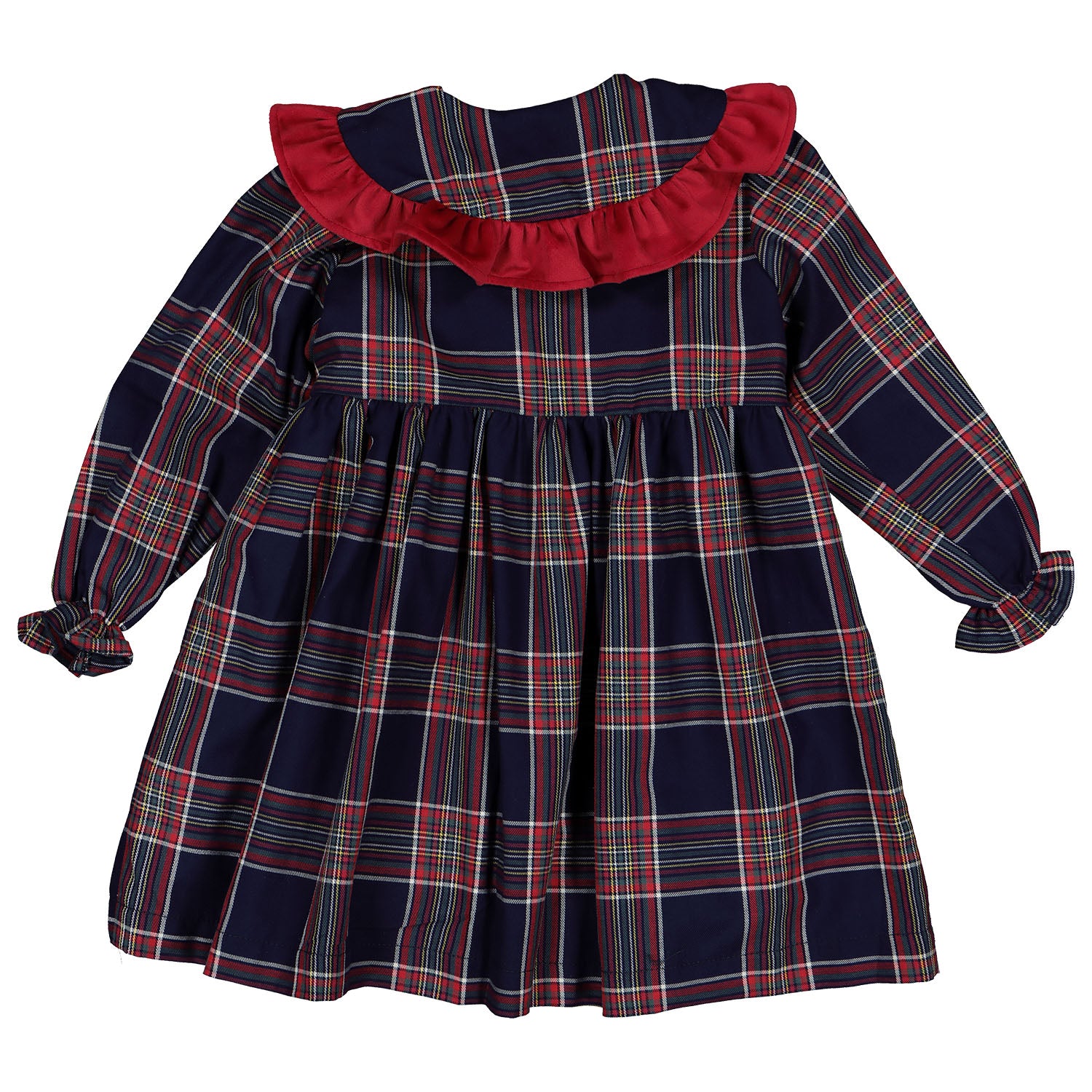 Navy & Red Tartan Dress