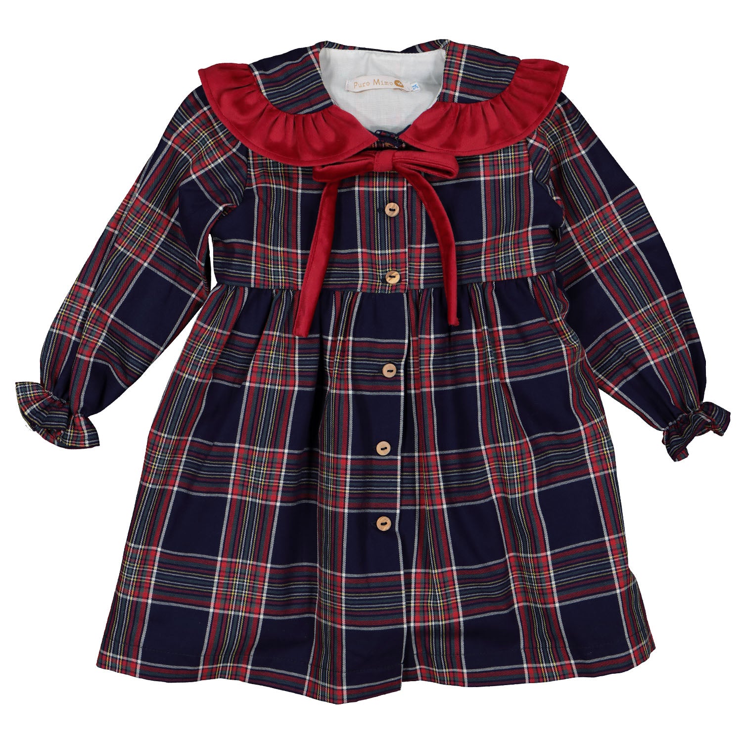 Navy & Red Tartan Dress