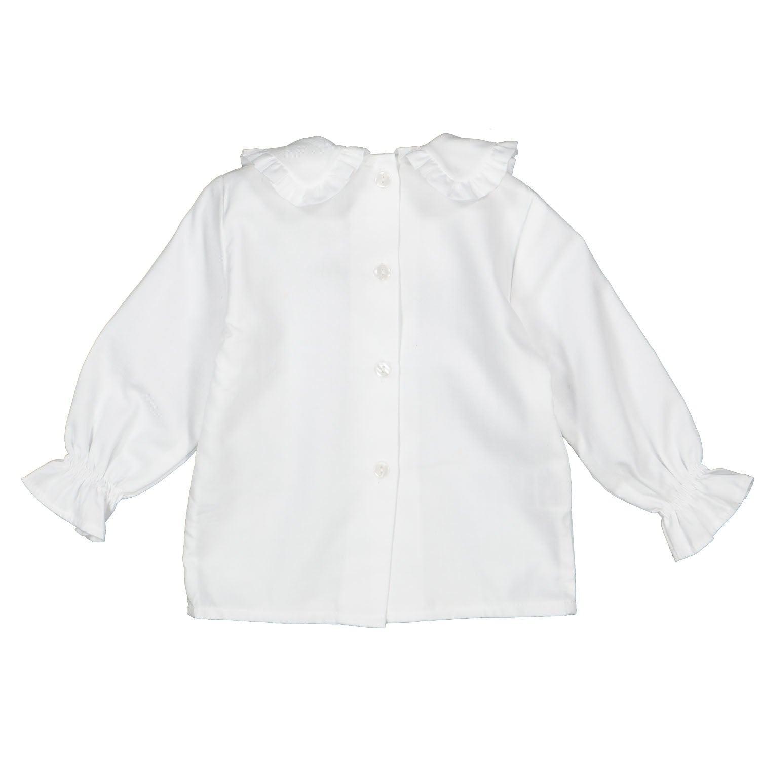 Ivory & Red Velvet Trim Blouse