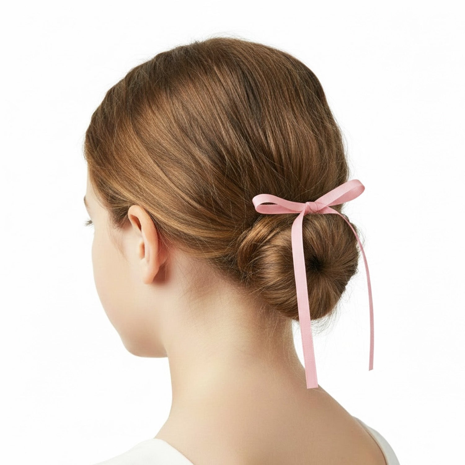 Pale Pink Ribbon Bow Hair Clips
