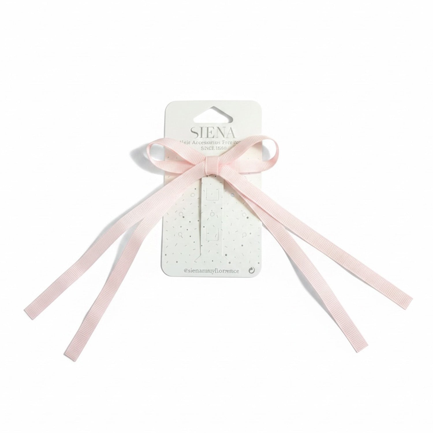 Pale Pink Ribbon Bow Hair Clips