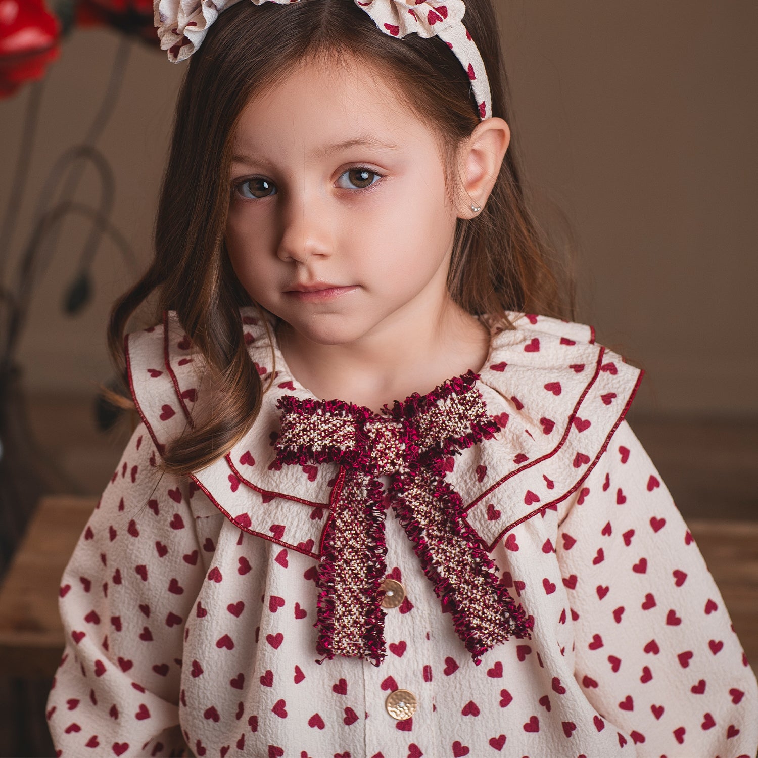 Red Heart Print Bloomer Set
