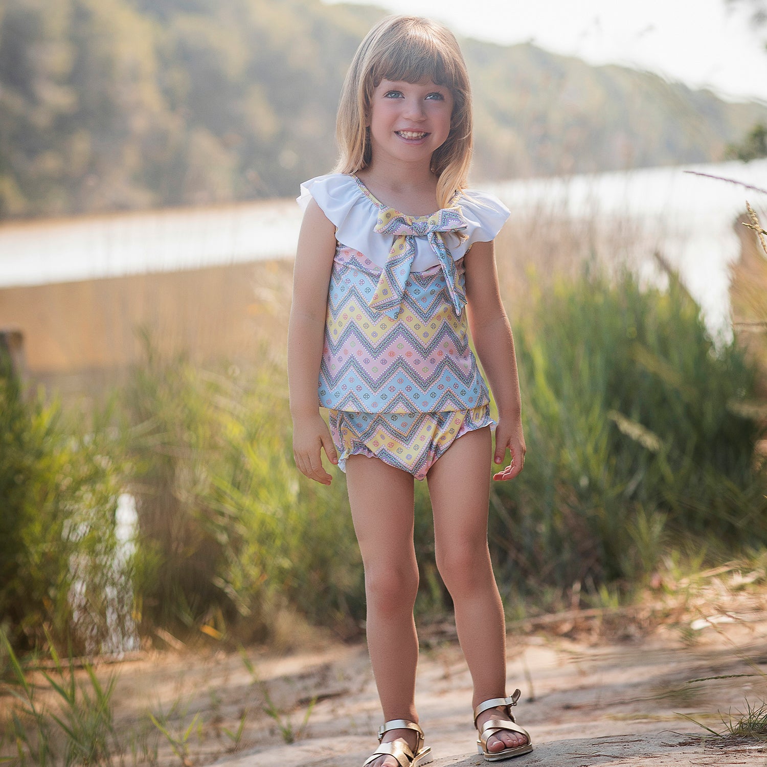 Pastel Zig Zag Swim Set