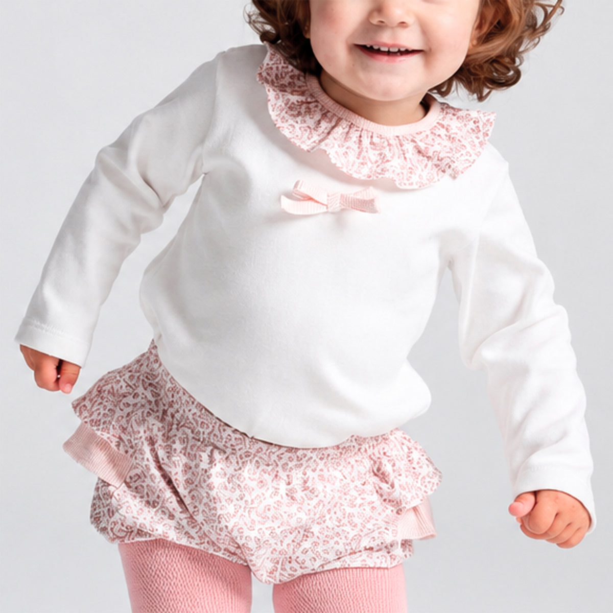 Rose Pink Trim Bloomer Set